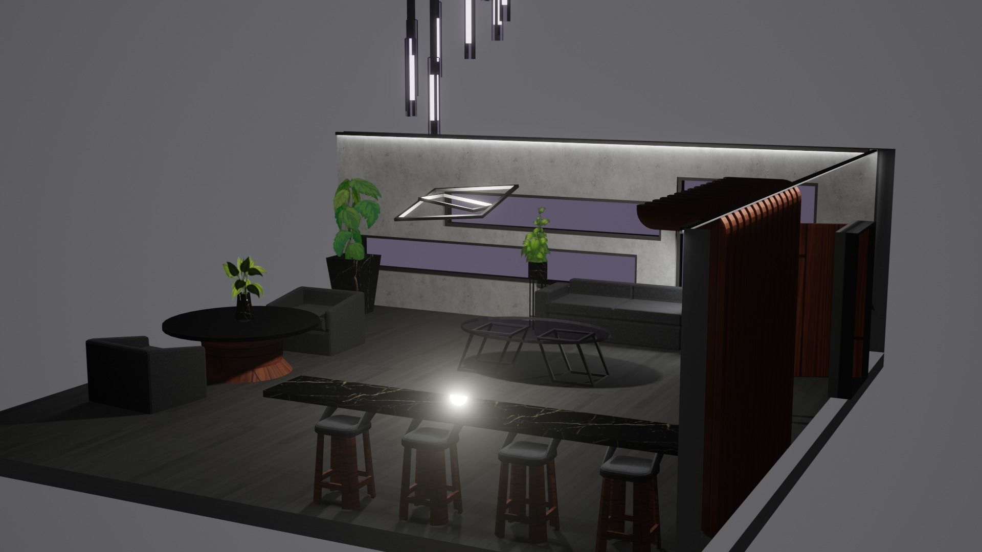 Modern Decor Furnashing Low-poly 3D model_78