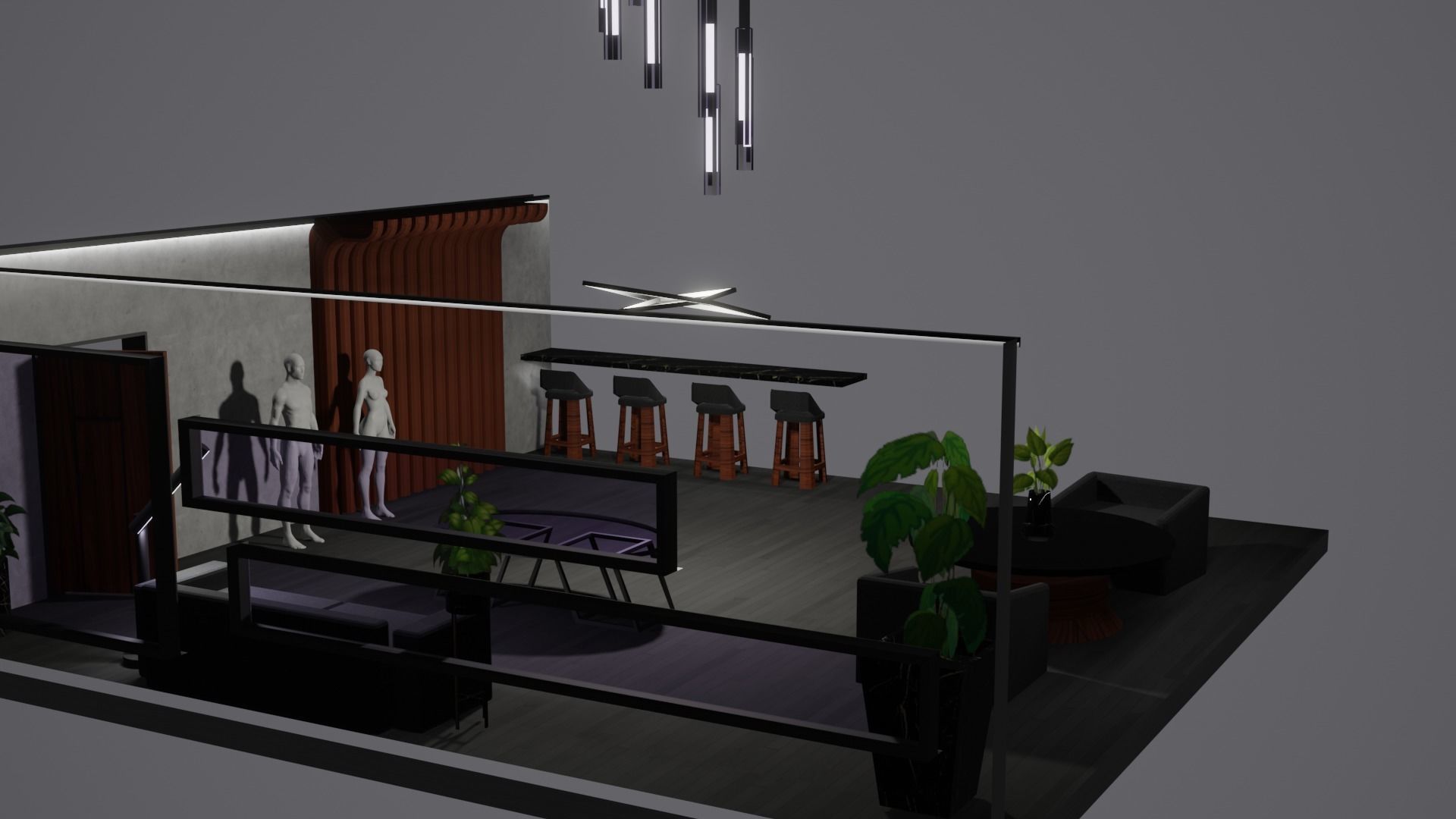 Modern Decor Furnashing Low-poly 3D model_57