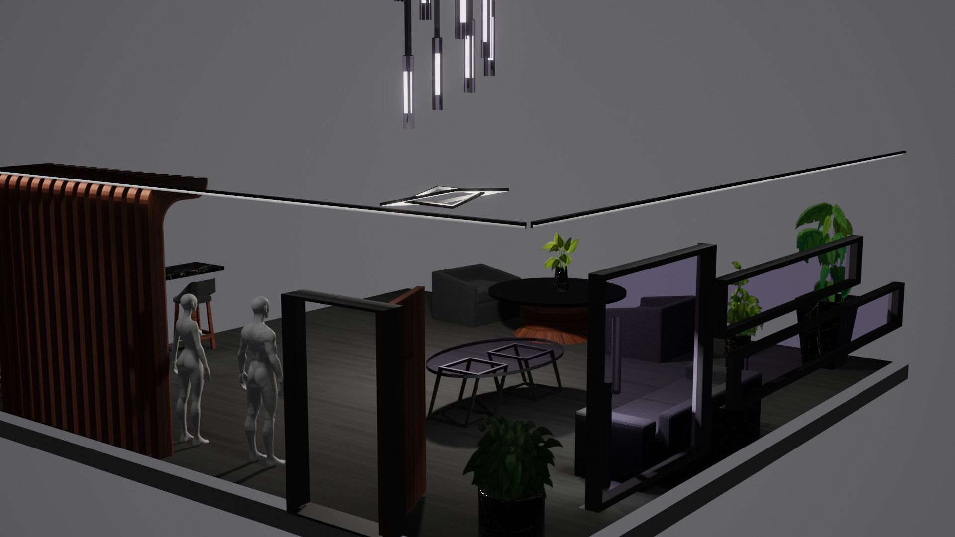 Modern Decor Furnashing Low-poly 3D model_61