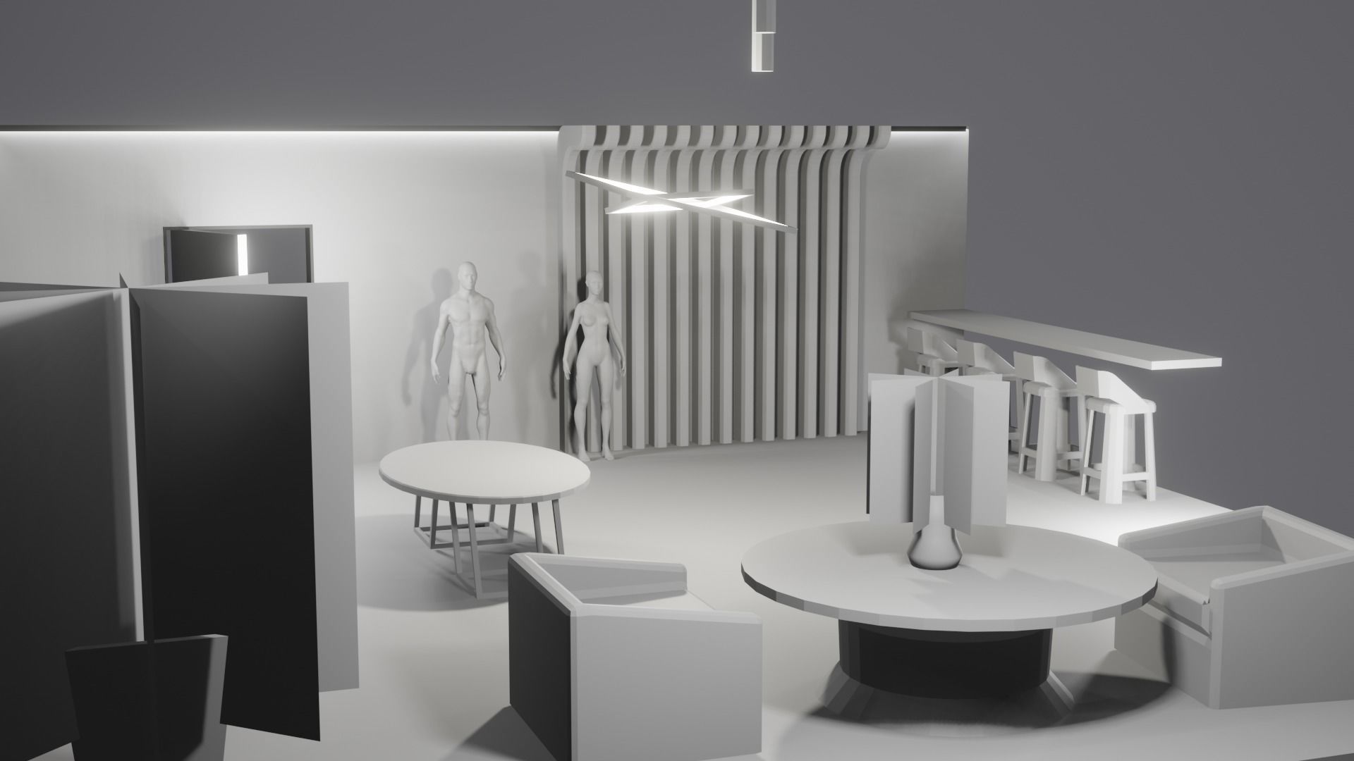 Modern Decor Furnashing Low-poly 3D model_14