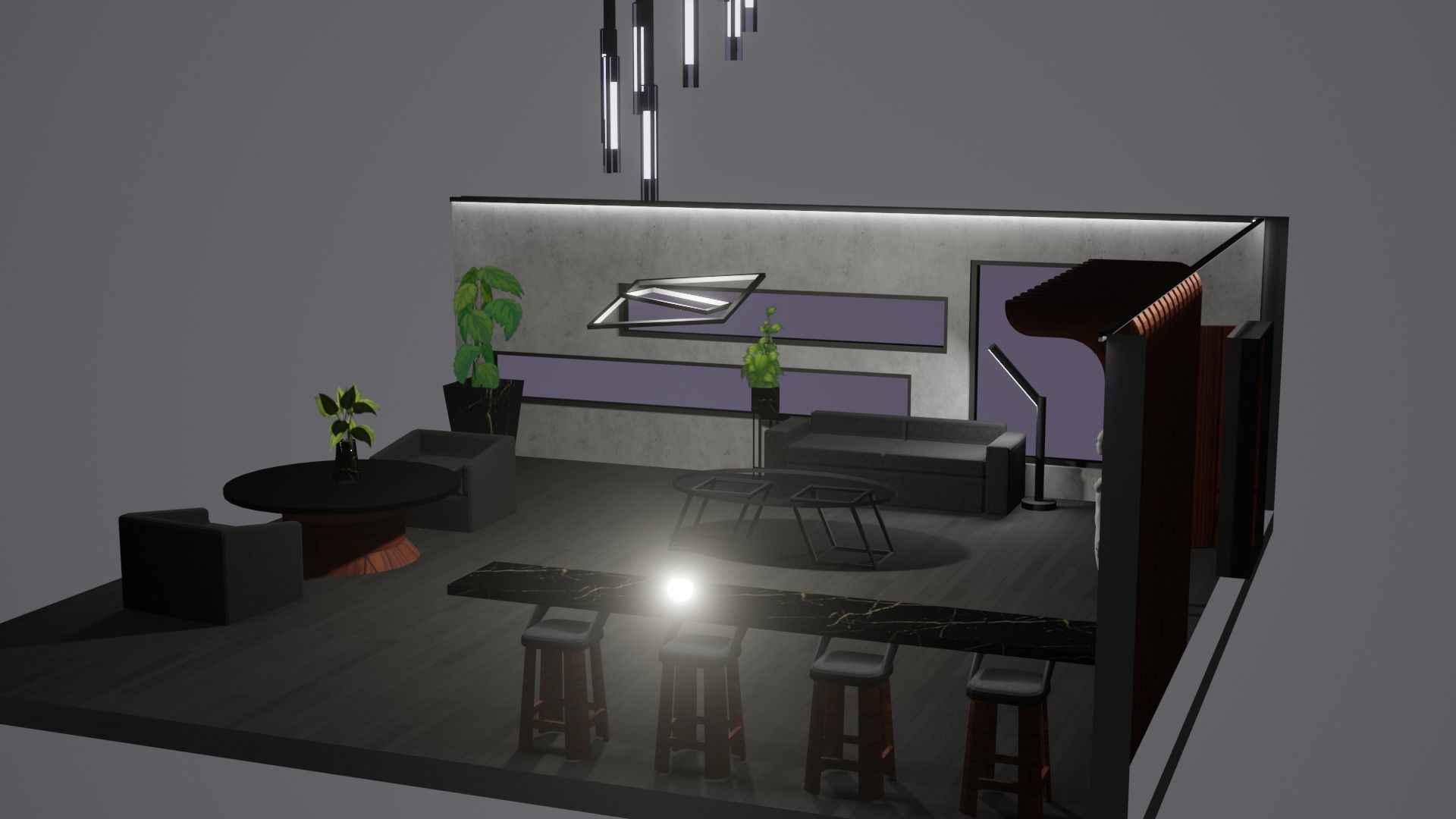 Modern Decor Furnashing Low-poly 3D model_75