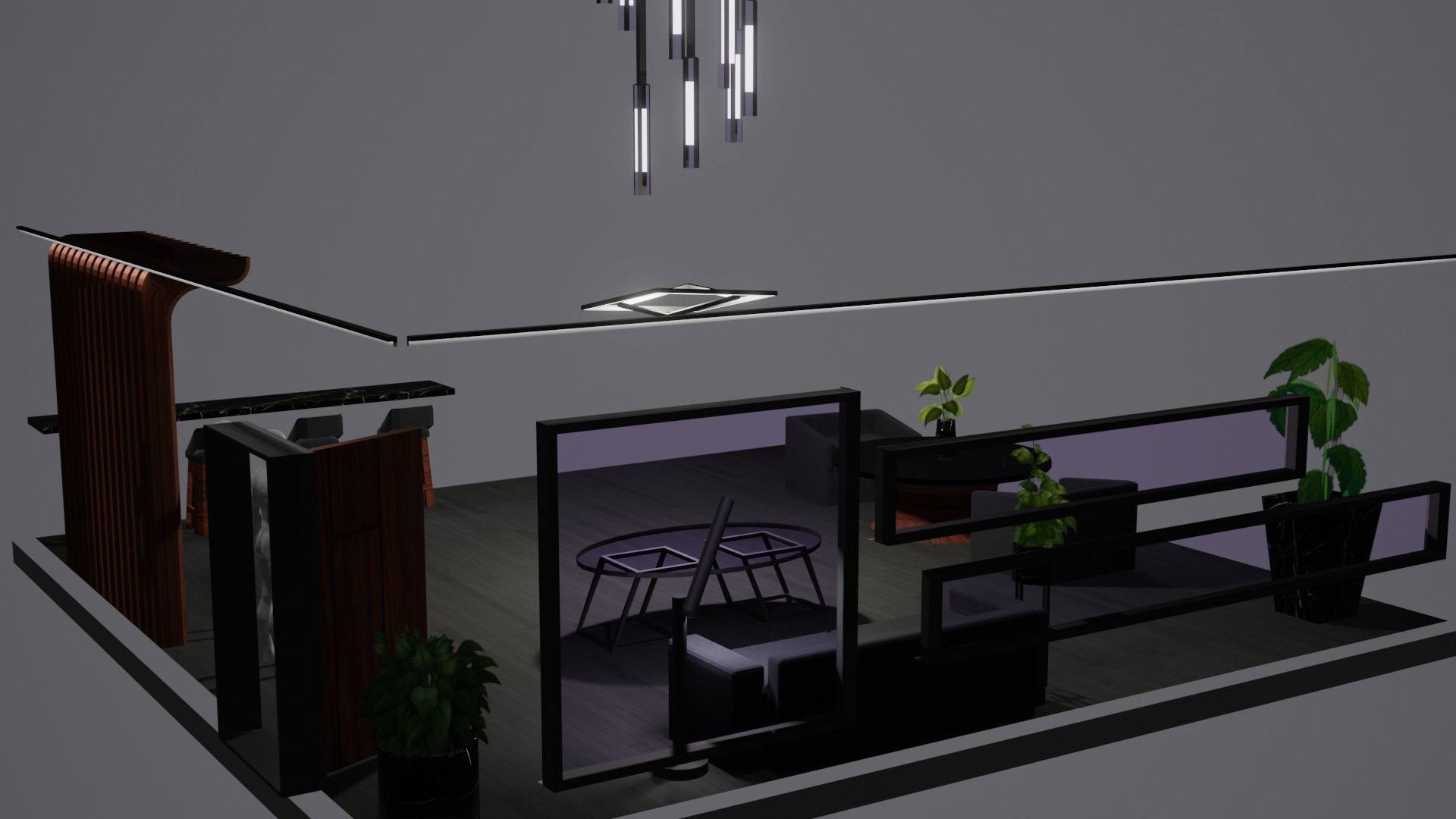 Modern Decor Furnashing Low-poly 3D model_33