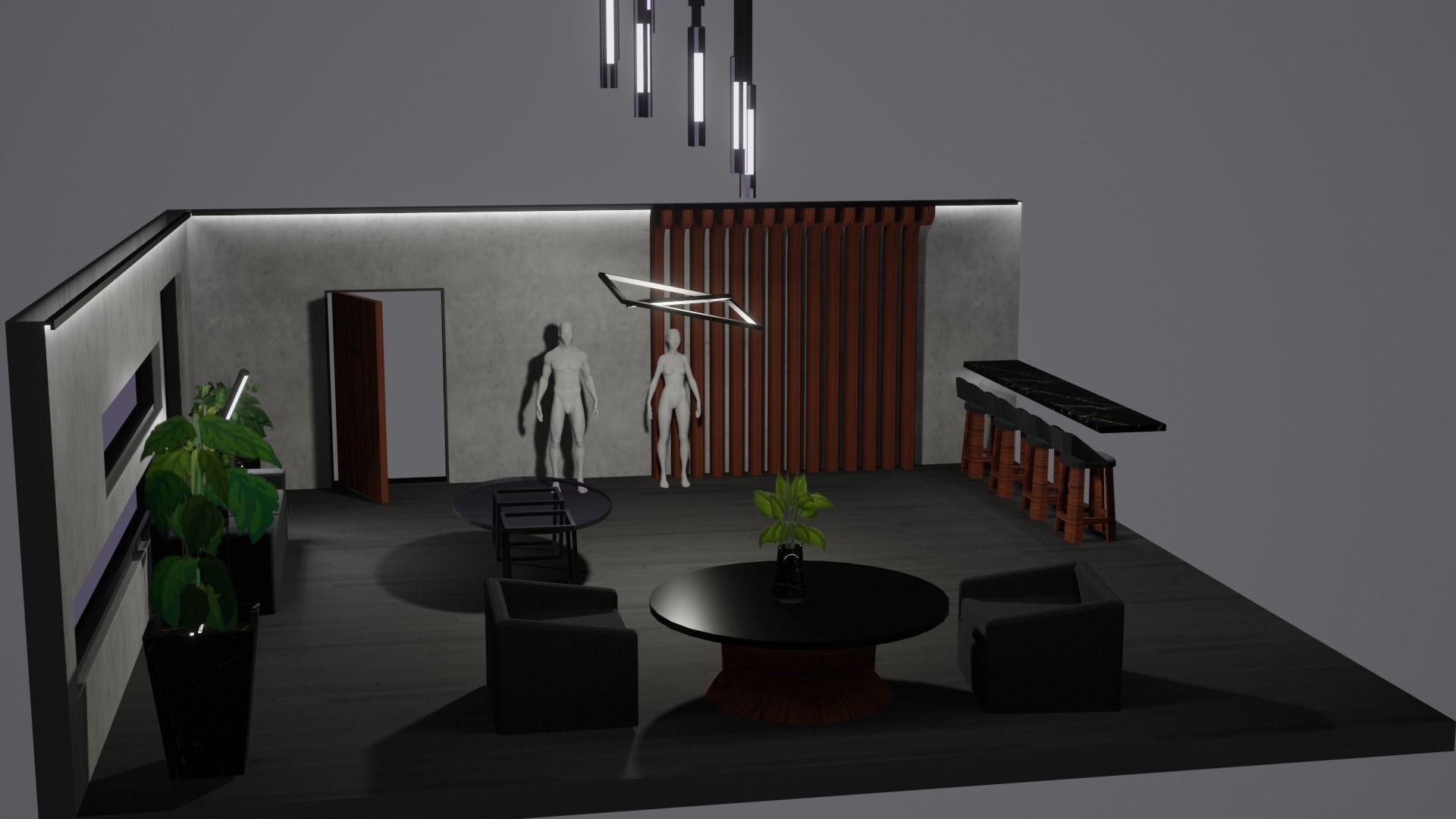 Modern Decor Furnashing Low-poly 3D model_47