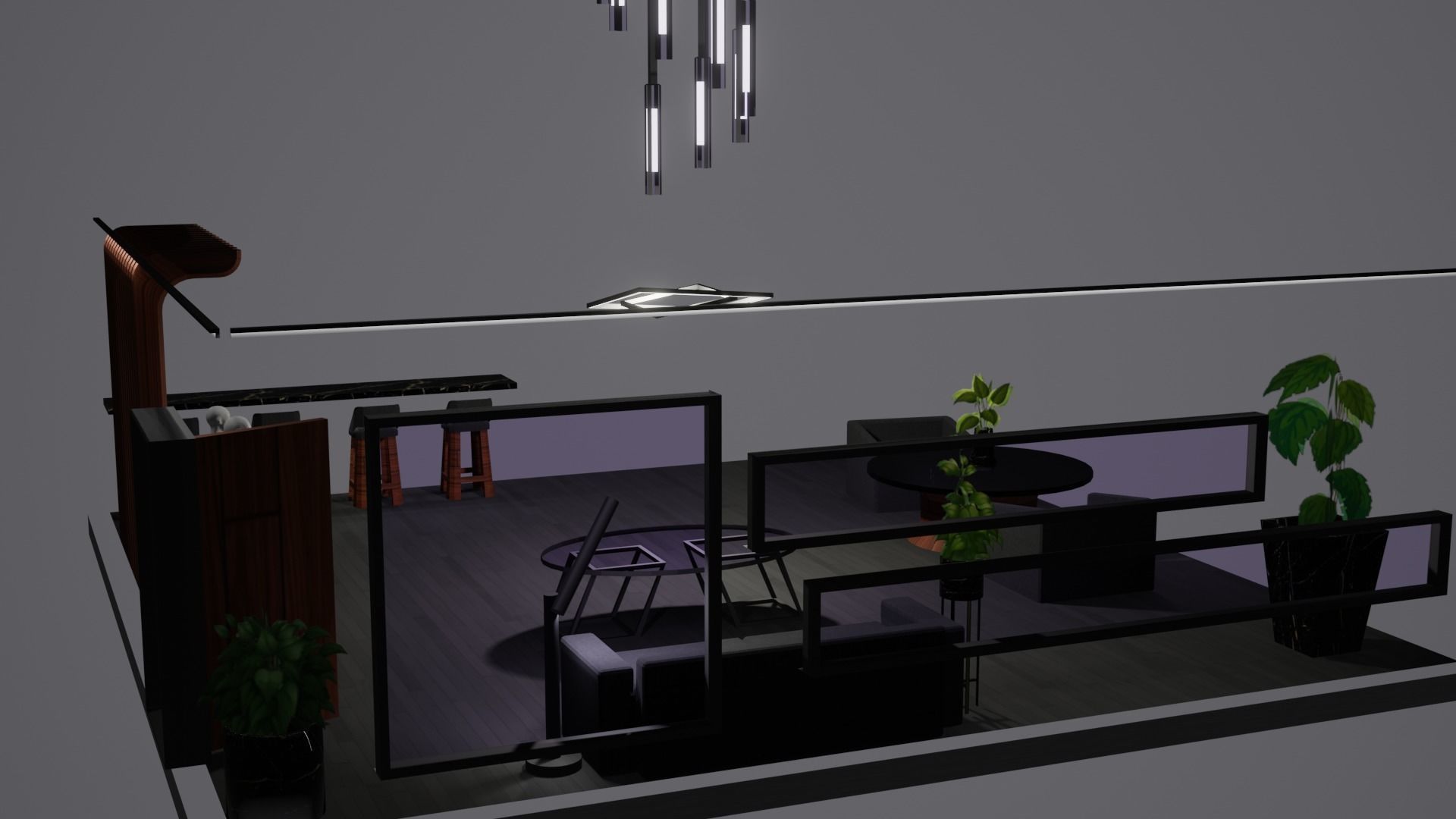 Modern Decor Furnashing Low-poly 3D model_31