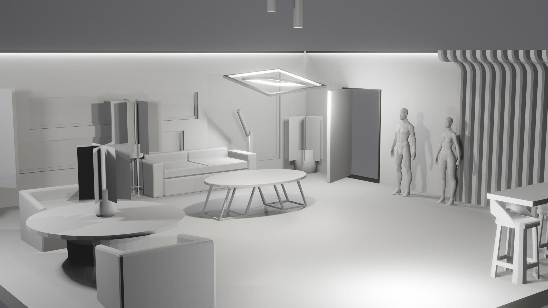 Modern Decor Furnashing Low-poly 3D model_16