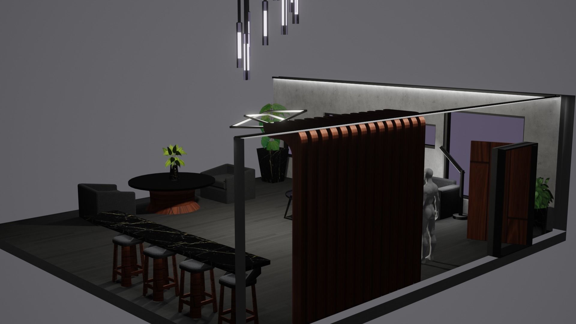 Modern Decor Furnashing Low-poly 3D model_21