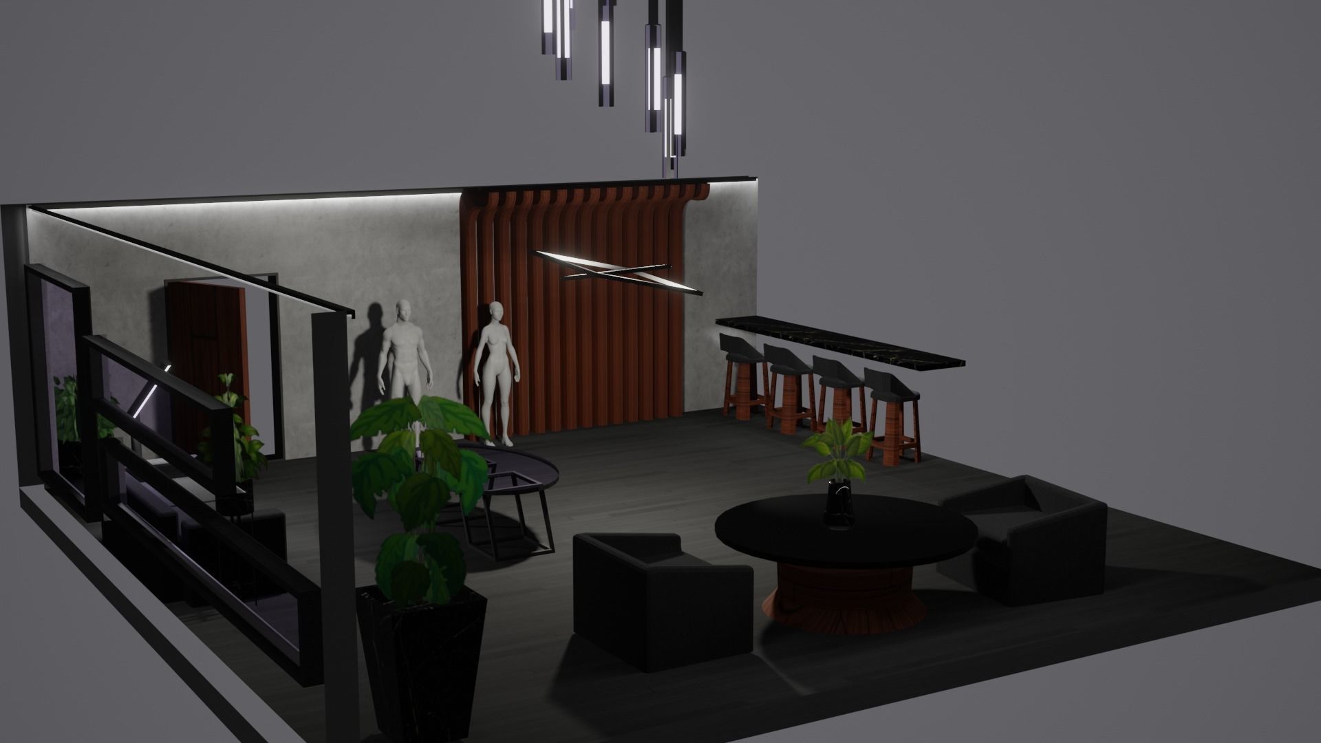 Modern Decor Furnashing Low-poly 3D model_51