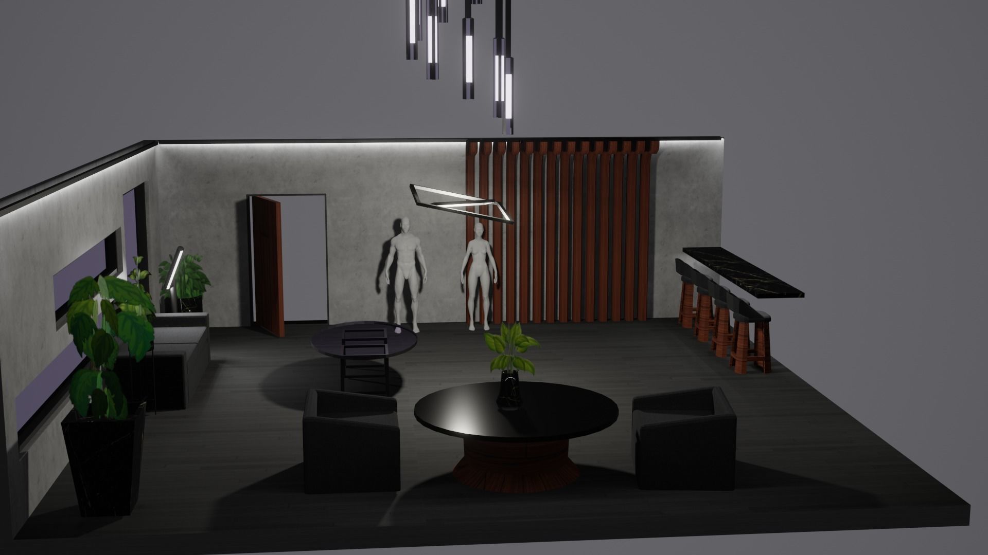 Modern Decor Furnashing Low-poly 3D model_46