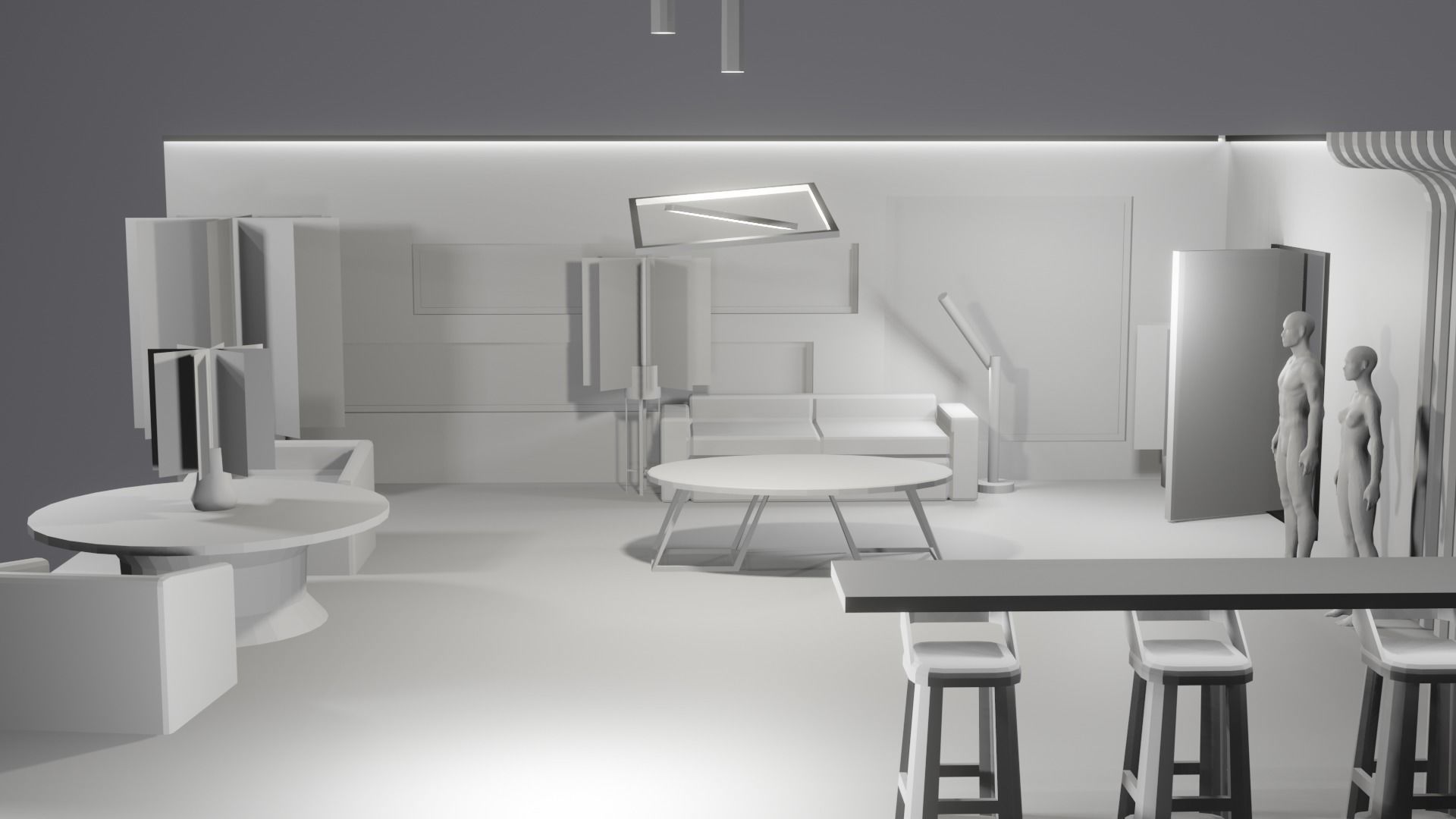 Modern Decor Furnashing Low-poly 3D model_17