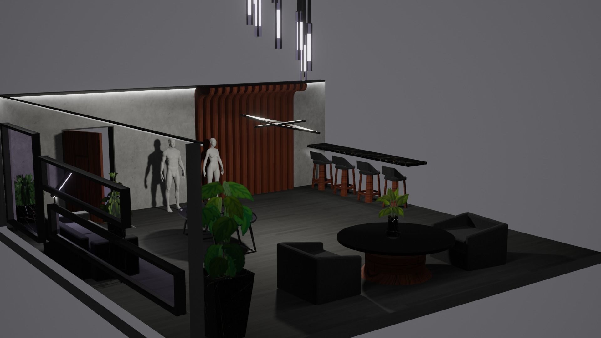 Modern Decor Furnashing Low-poly 3D model_52