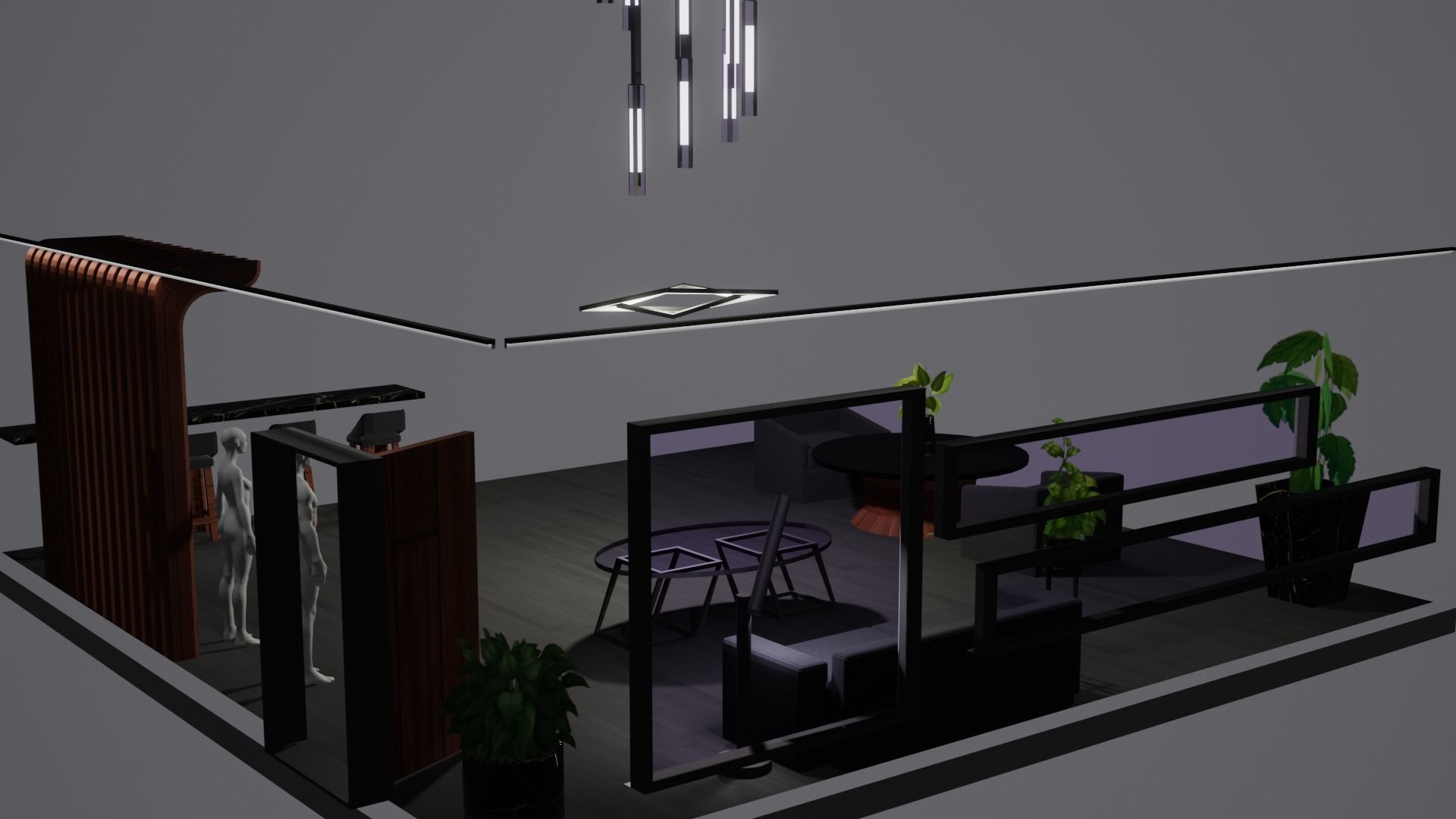 Modern Decor Furnashing Low-poly 3D model_58