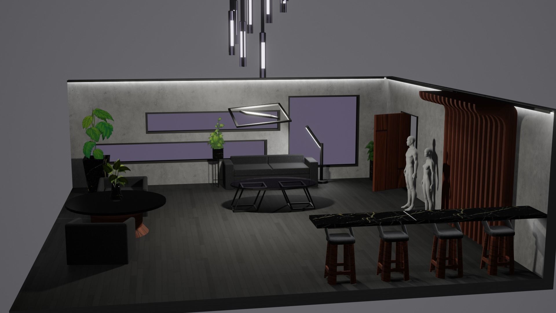 Modern Decor Furnashing Low-poly 3D model_88