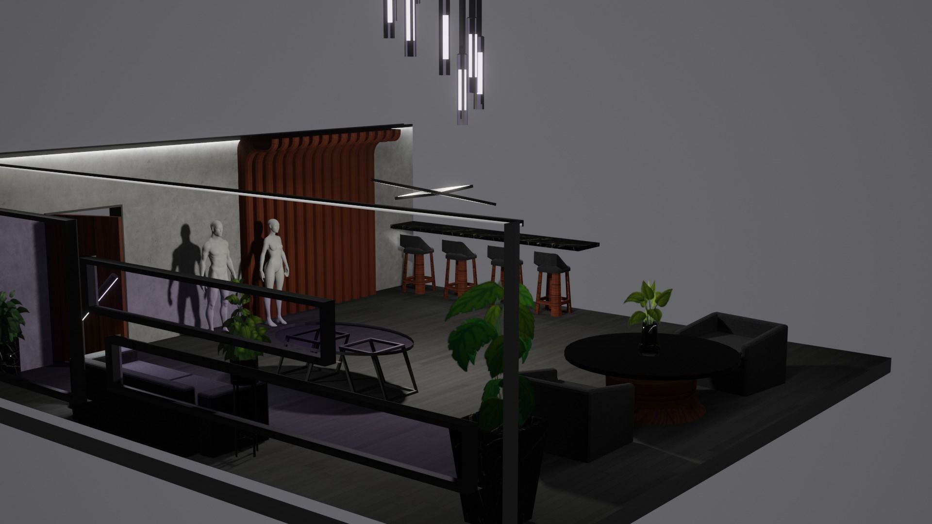 Modern Decor Furnashing Low-poly 3D model_55