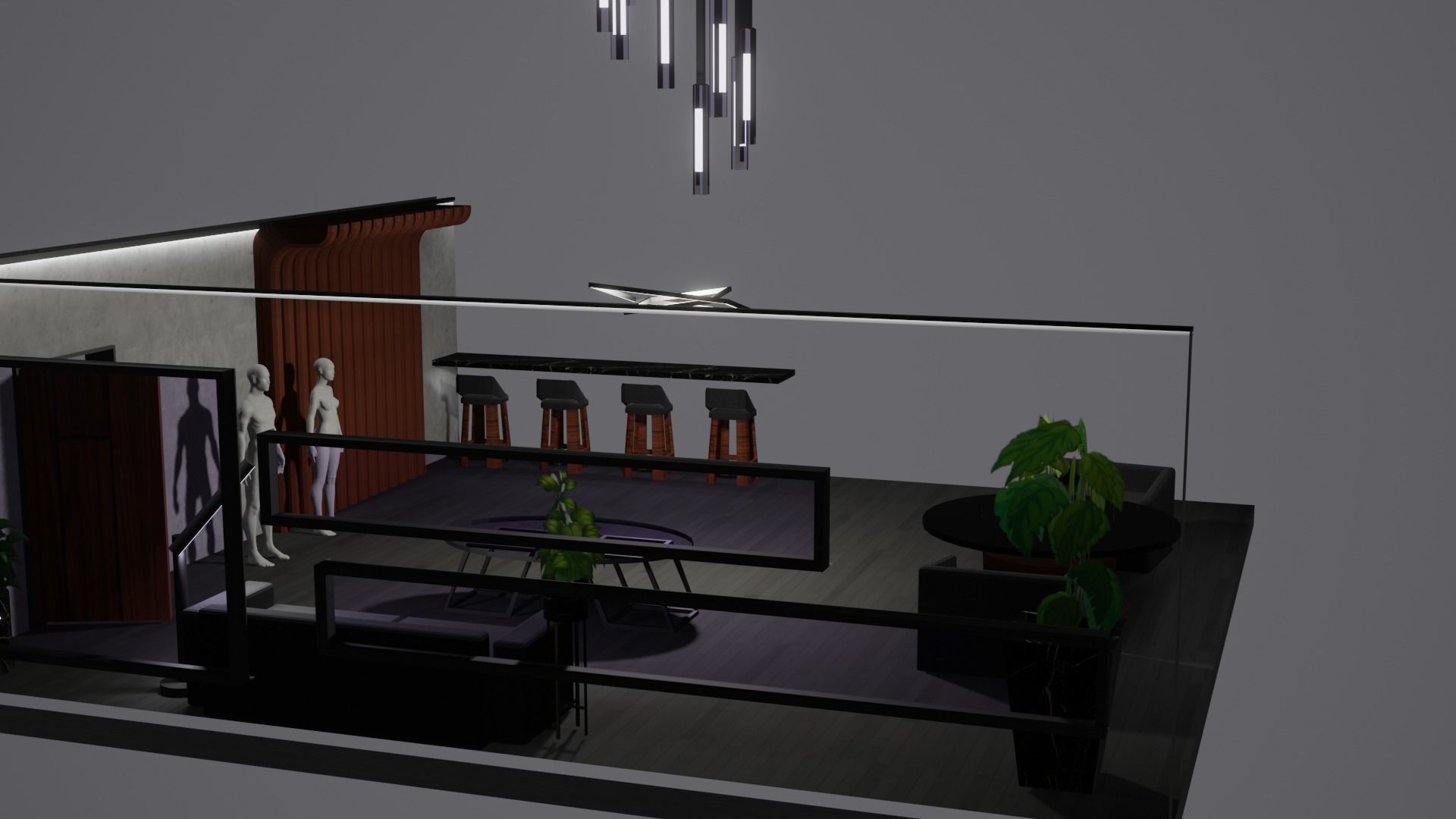 Modern Decor Furnashing Low-poly 3D model_23