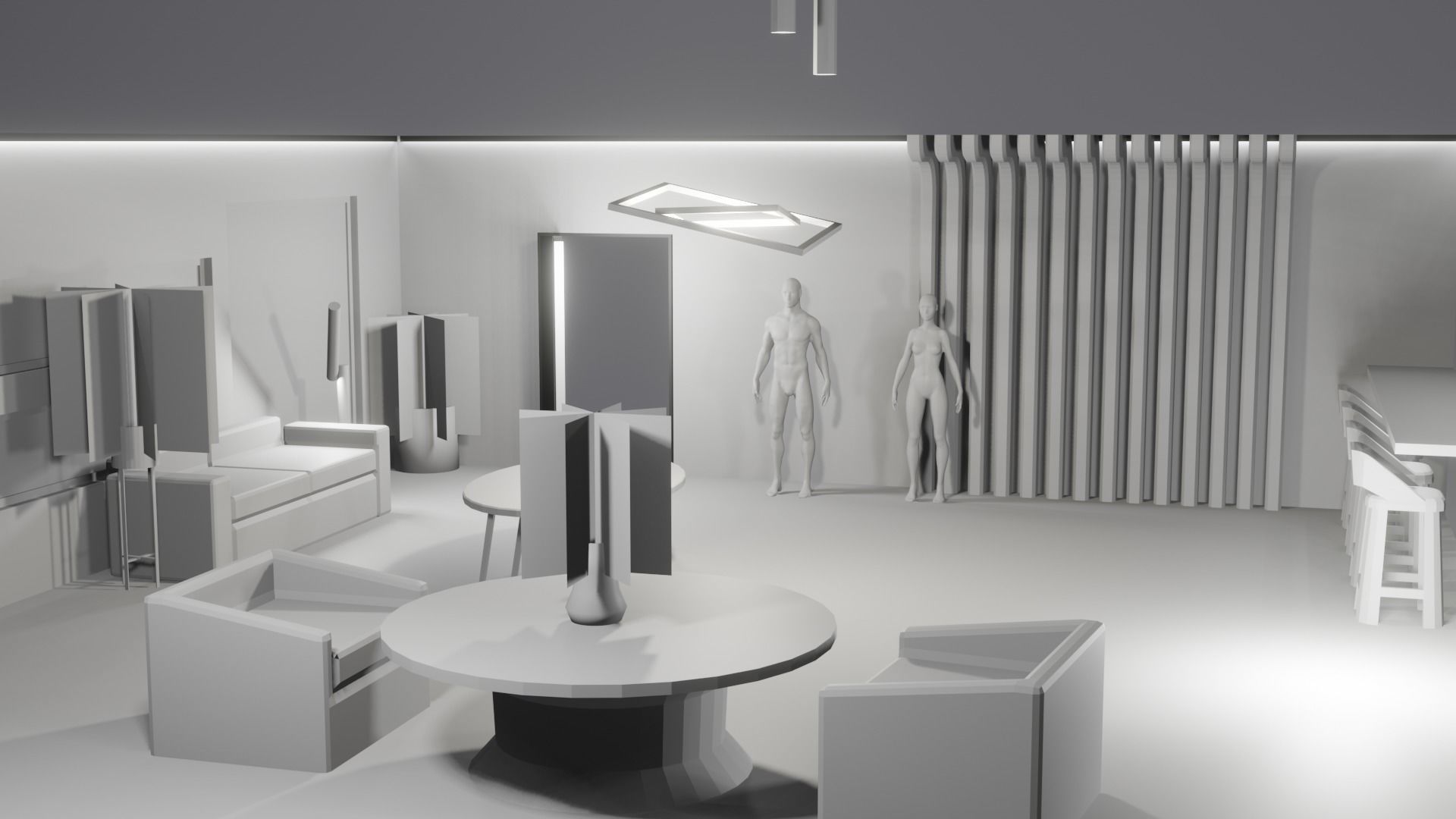 Modern Decor Furnashing Low-poly 3D model_15