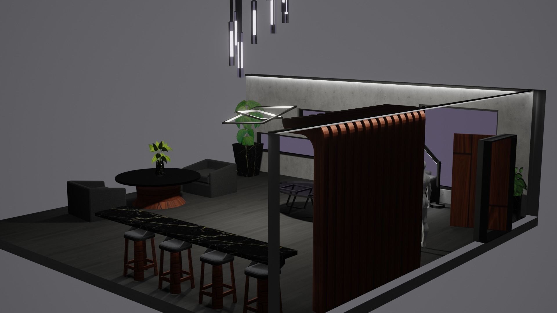 Modern Decor Furnashing Low-poly 3D model_22
