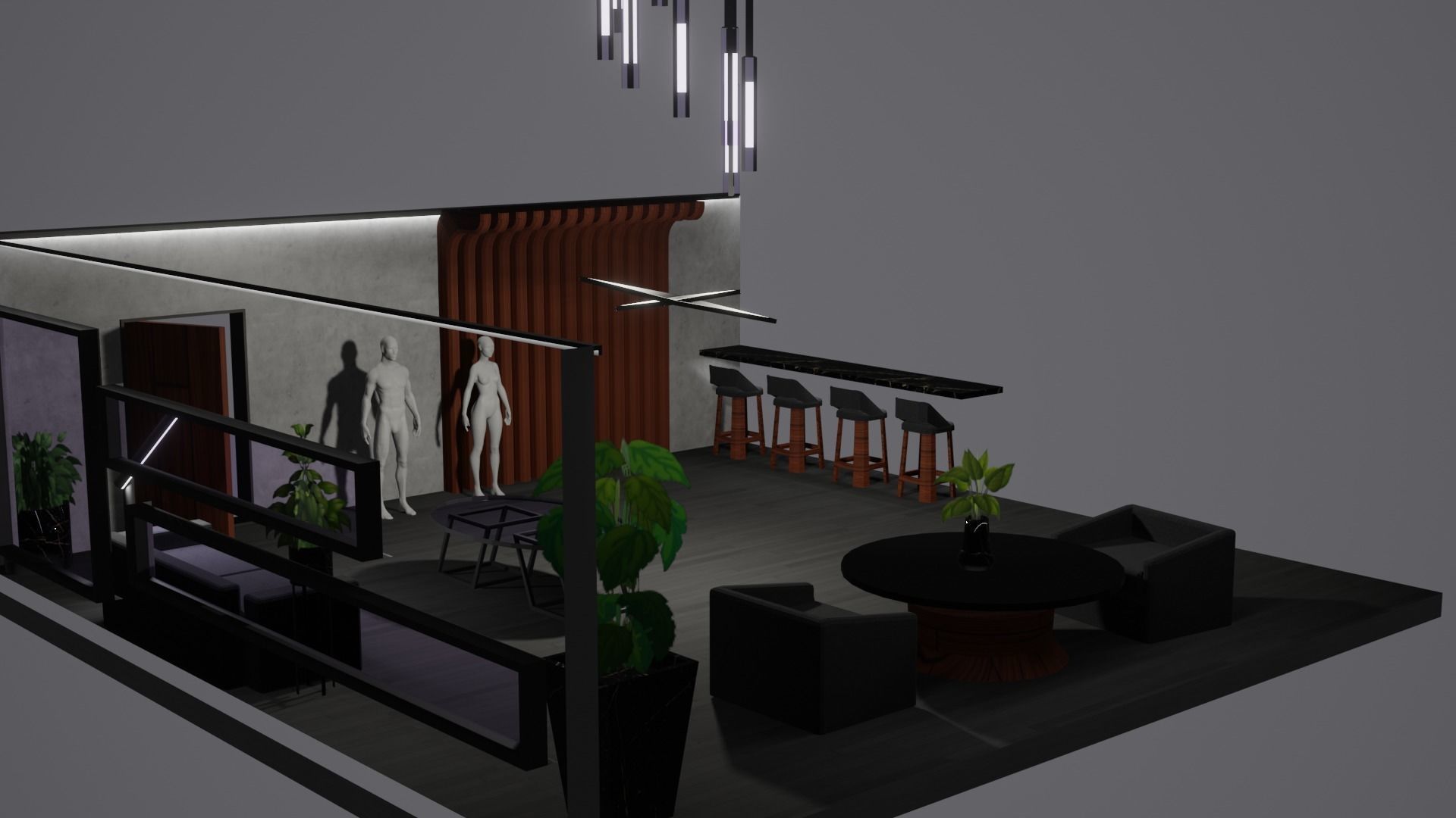 Modern Decor Furnashing Low-poly 3D model_53