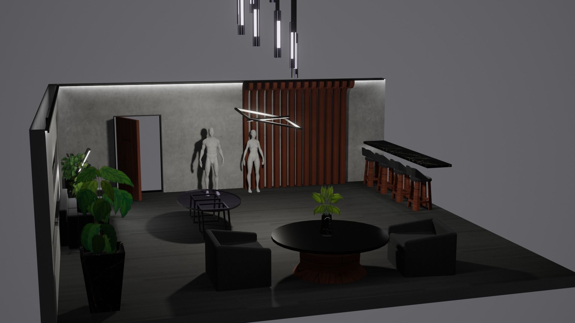 Modern Decor Furnashing Low-poly 3D model_48