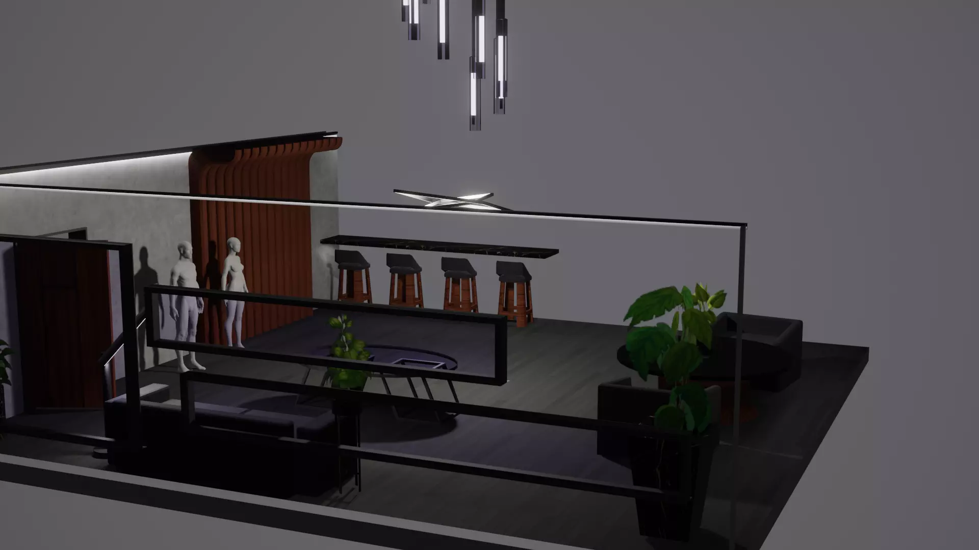 Modern Decor Furnashing Low-poly 3D model_0