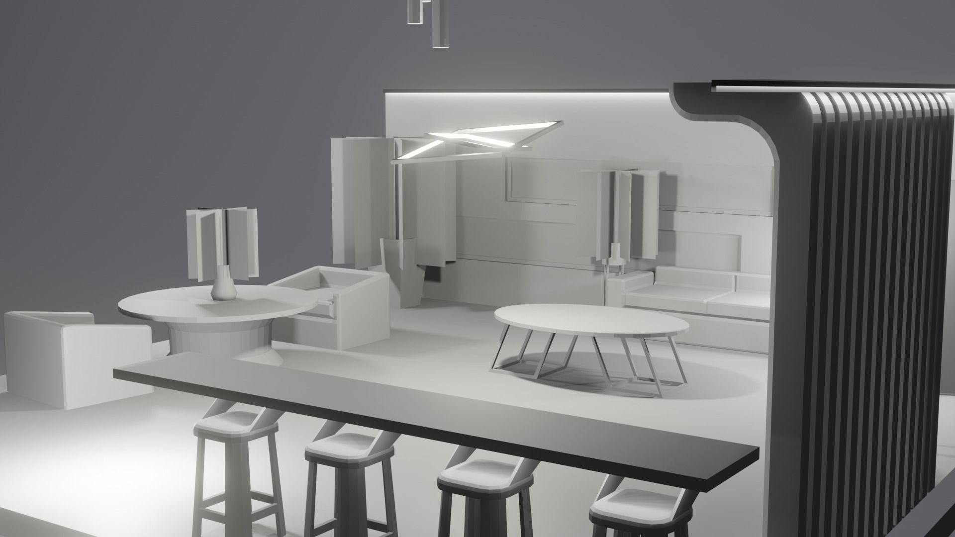 Modern Decor Furnashing Low-poly 3D model_18