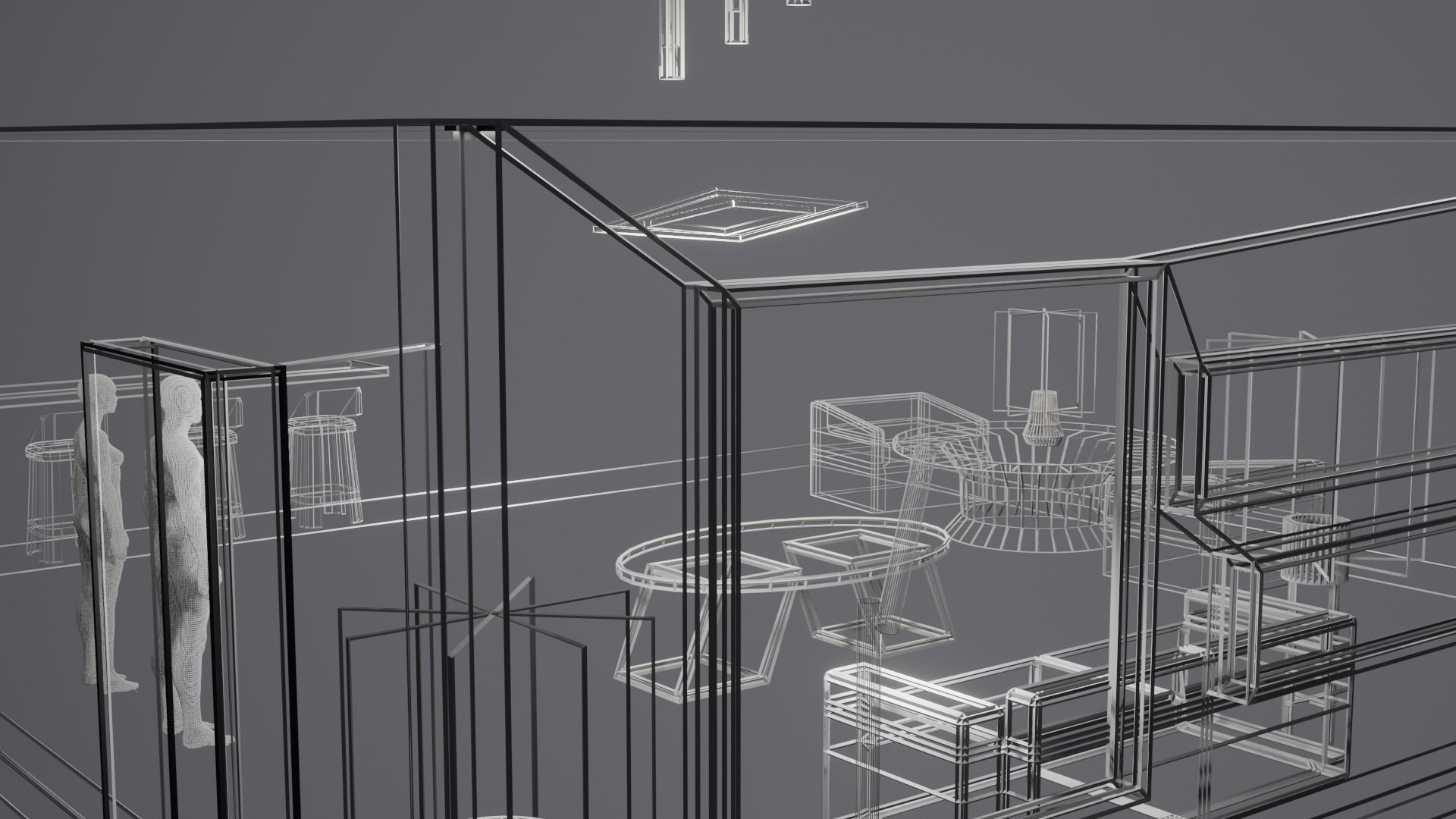 Modern Decor Furnashing Low-poly 3D model_90