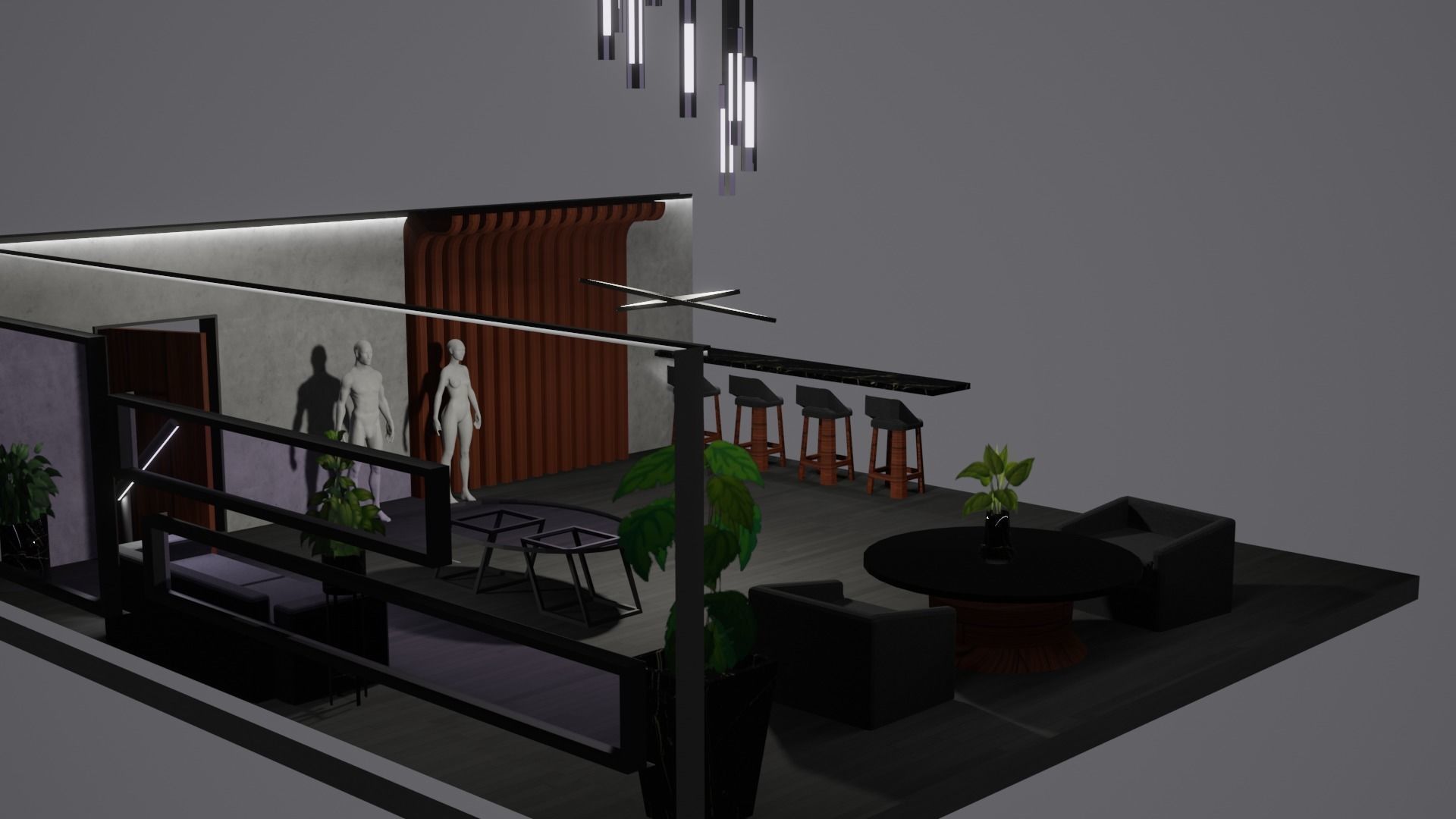 Modern Decor Furnashing Low-poly 3D model_54