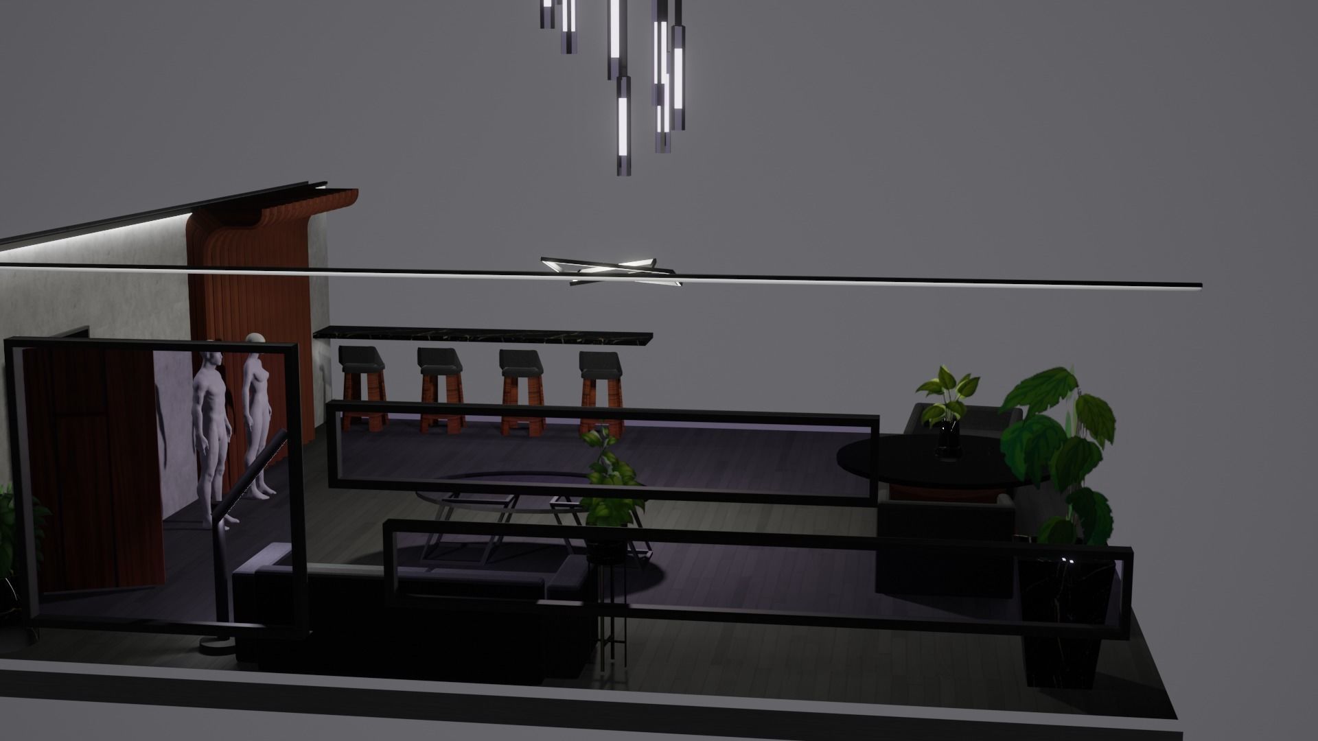 Modern Decor Furnashing Low-poly 3D model_25