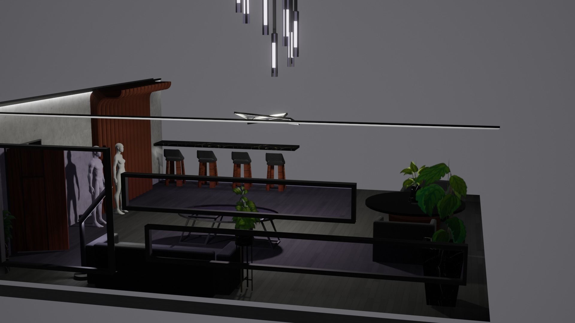 Modern Decor Furnashing Low-poly 3D model_24