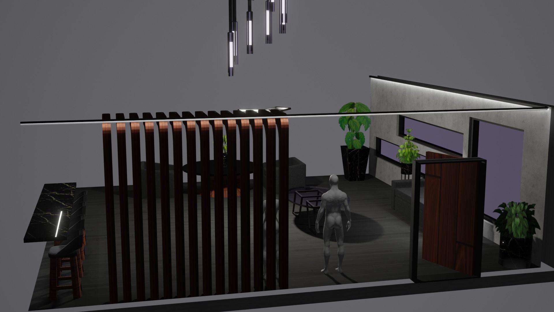 Modern Decor Furnashing Low-poly 3D model_64