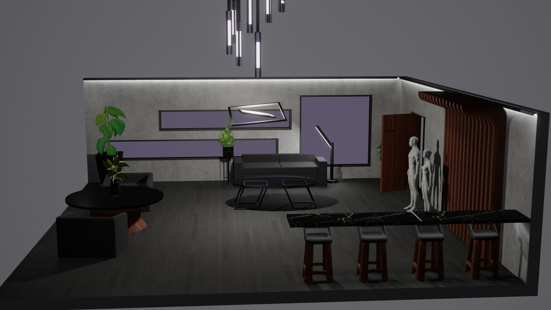 Modern Decor Furnashing Low-poly 3D model_84