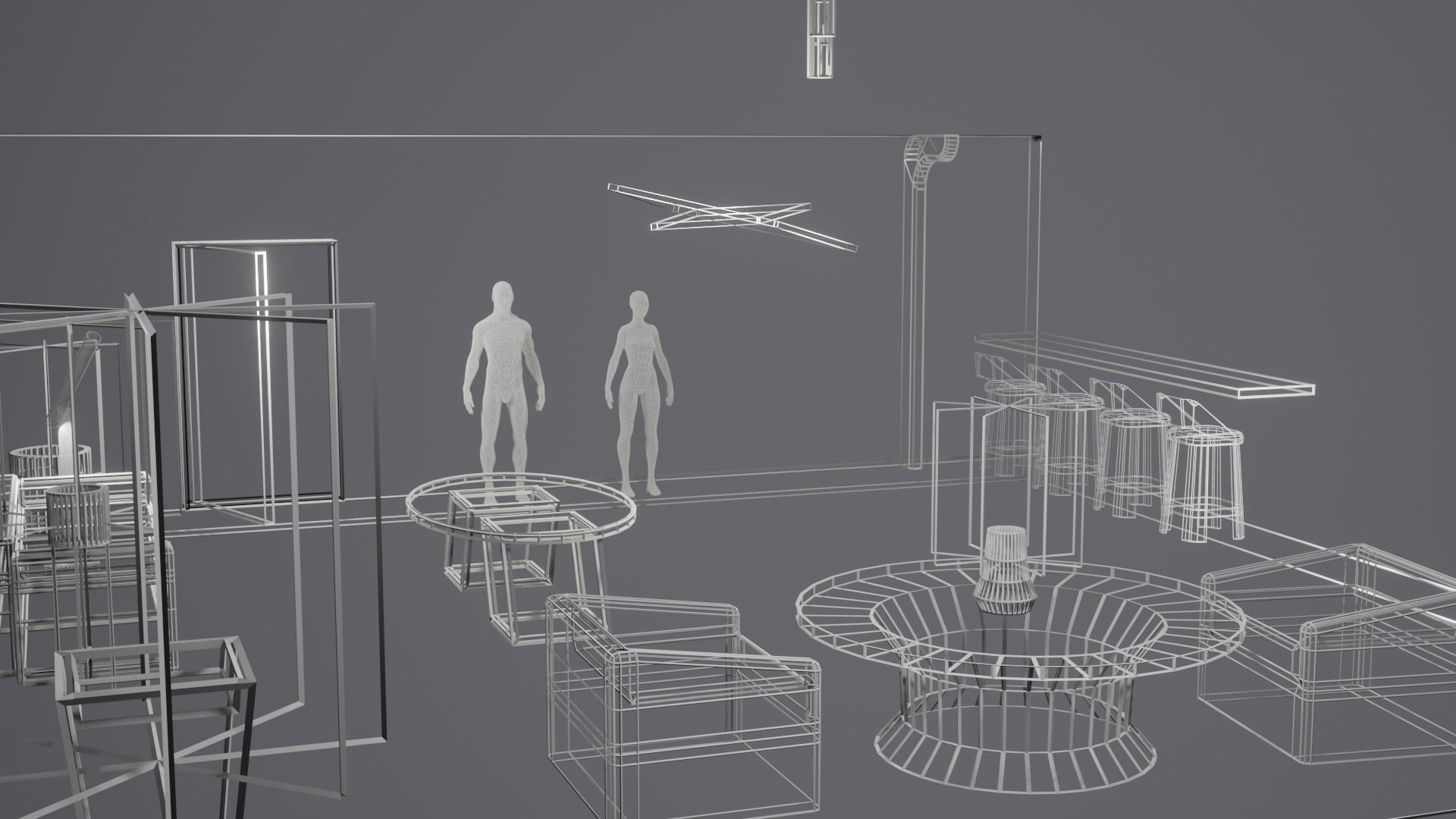 Modern Decor Furnashing Low-poly 3D model_83