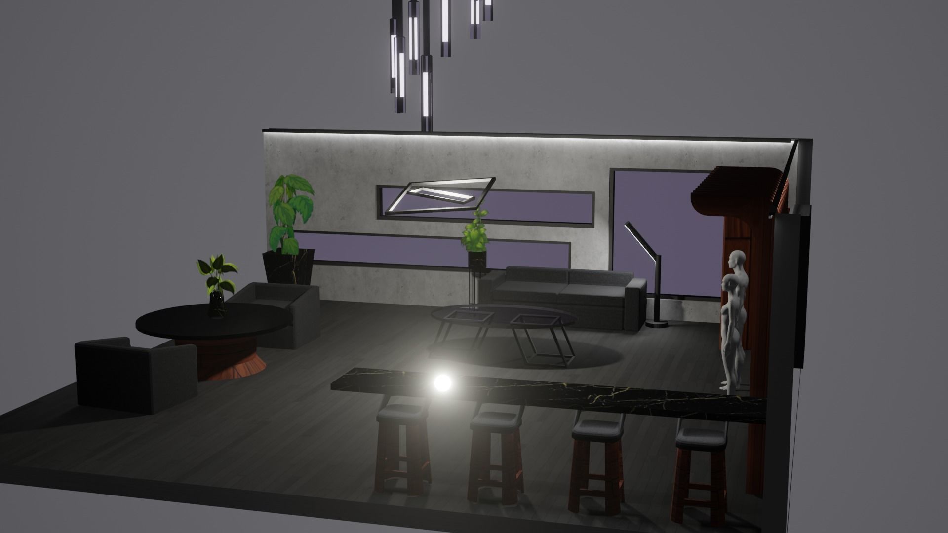 Modern Decor Furnashing Low-poly 3D model_76