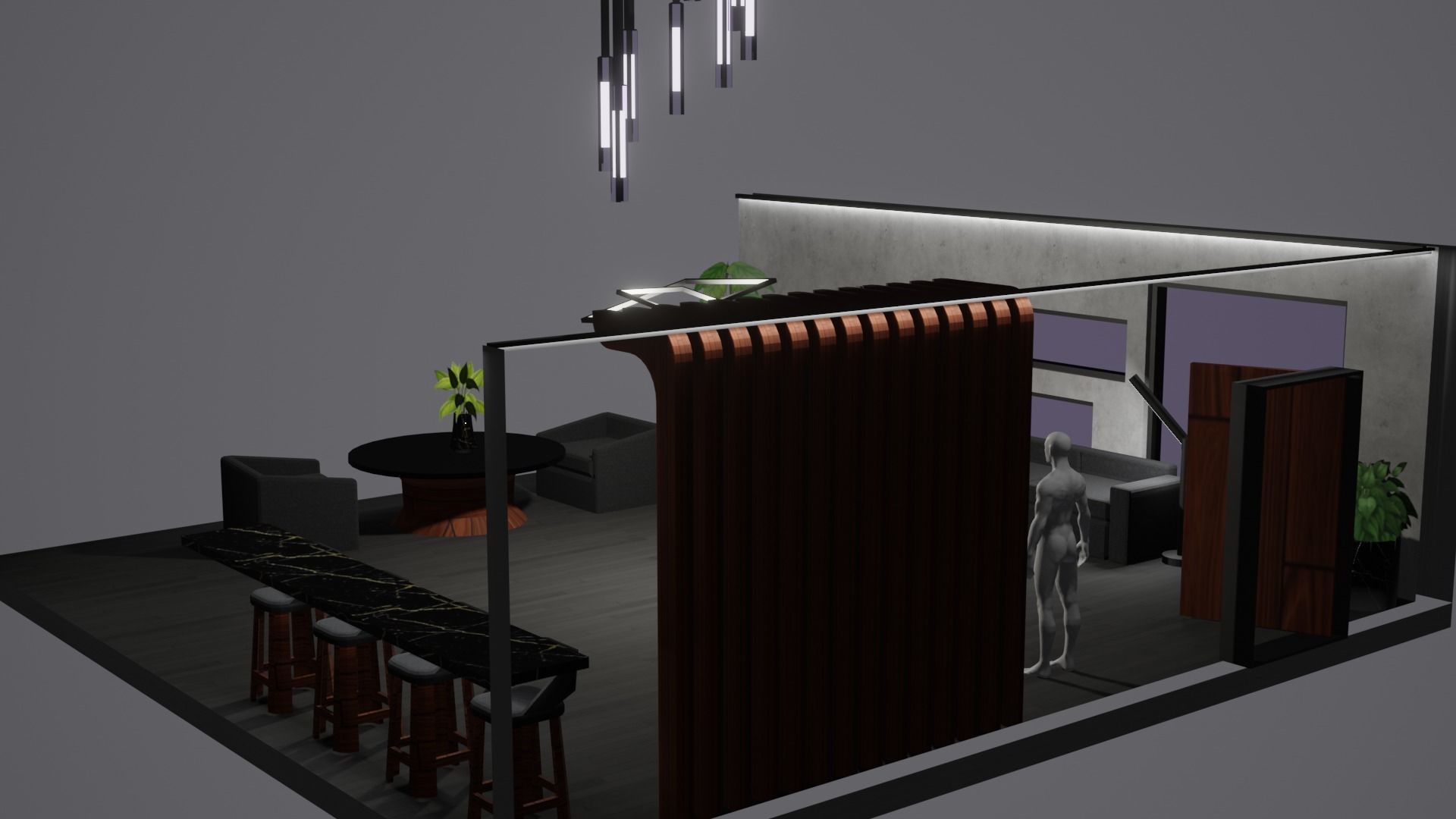 Modern Decor Furnashing Low-poly 3D model_71