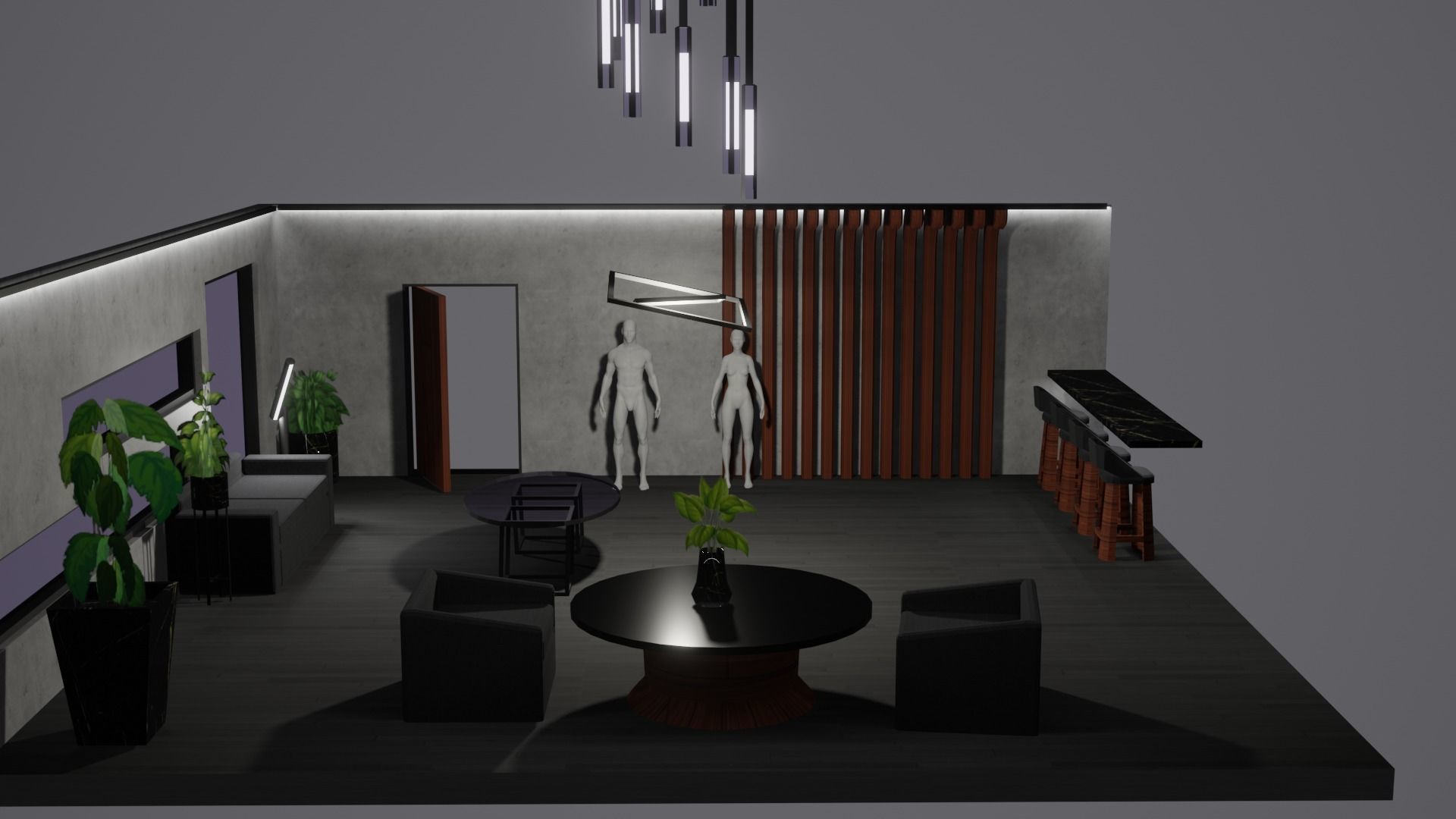Modern Decor Furnashing Low-poly 3D model_4
