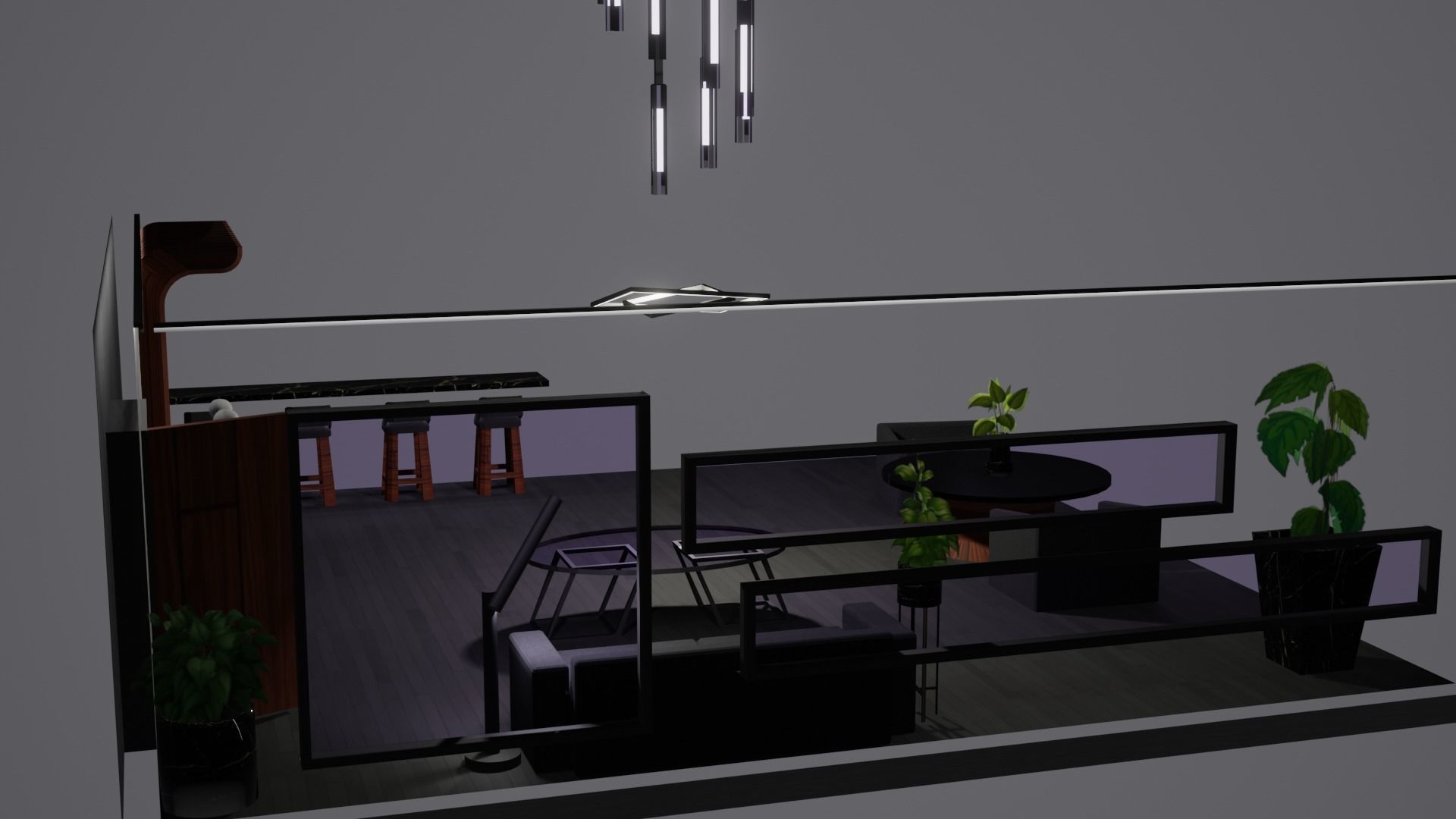 Modern Decor Furnashing Low-poly 3D model_30