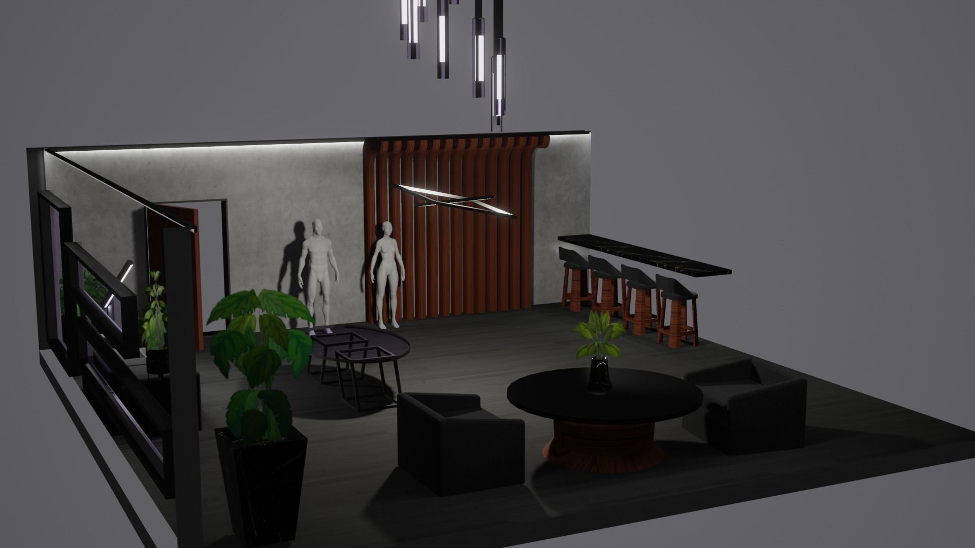 Modern Decor Furnashing Low-poly 3D model_50