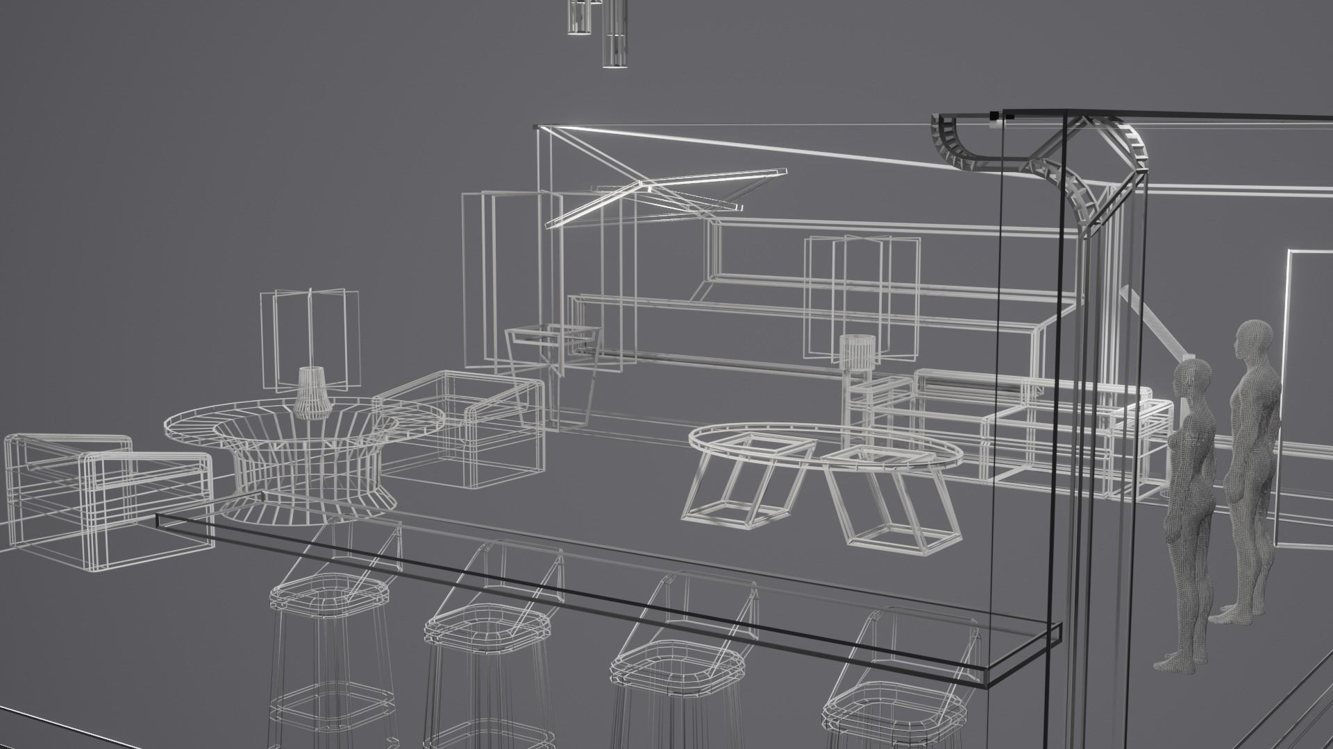 Modern Decor Furnashing Low-poly 3D model_91