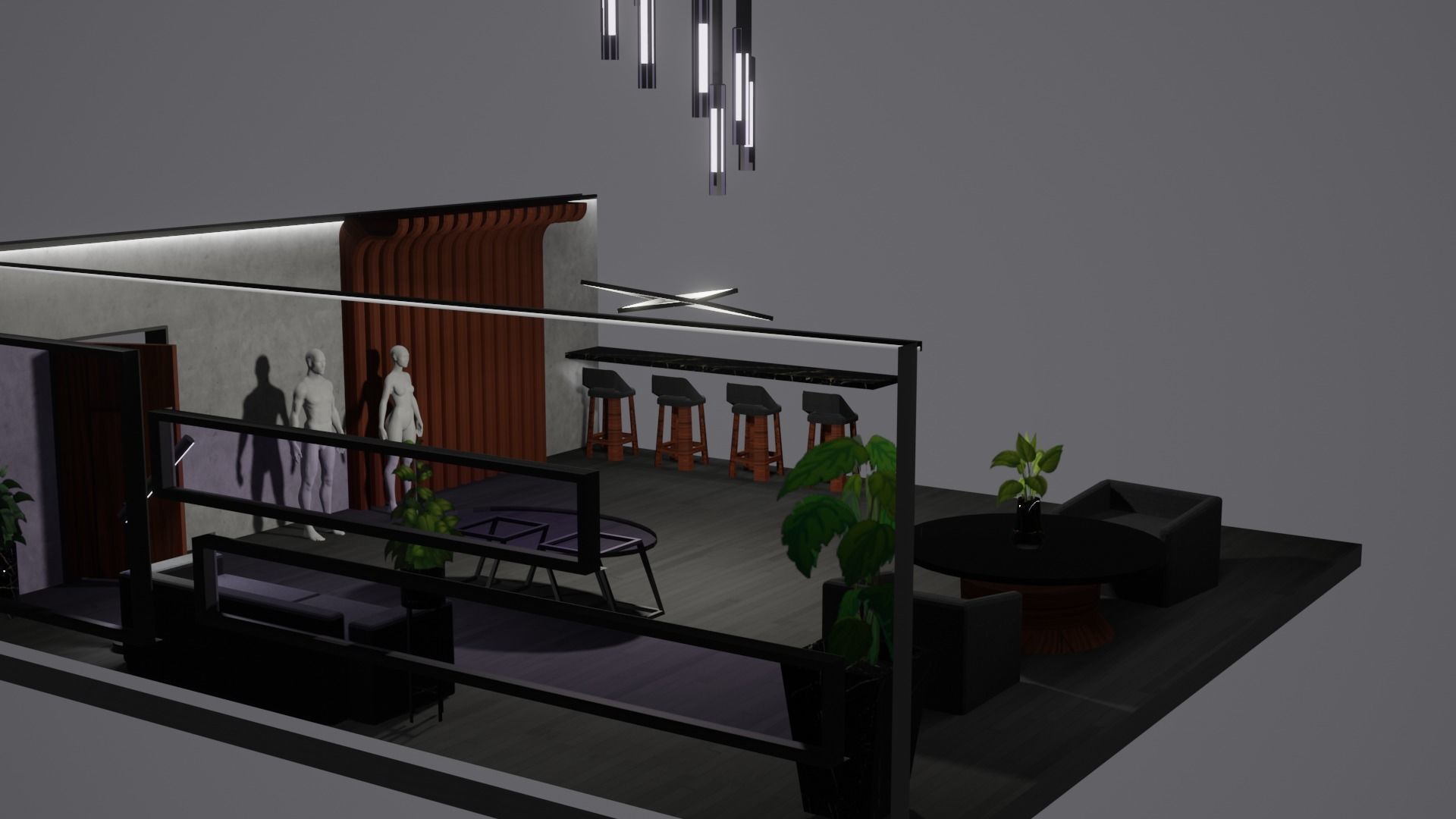 Modern Decor Furnashing Low-poly 3D model_56