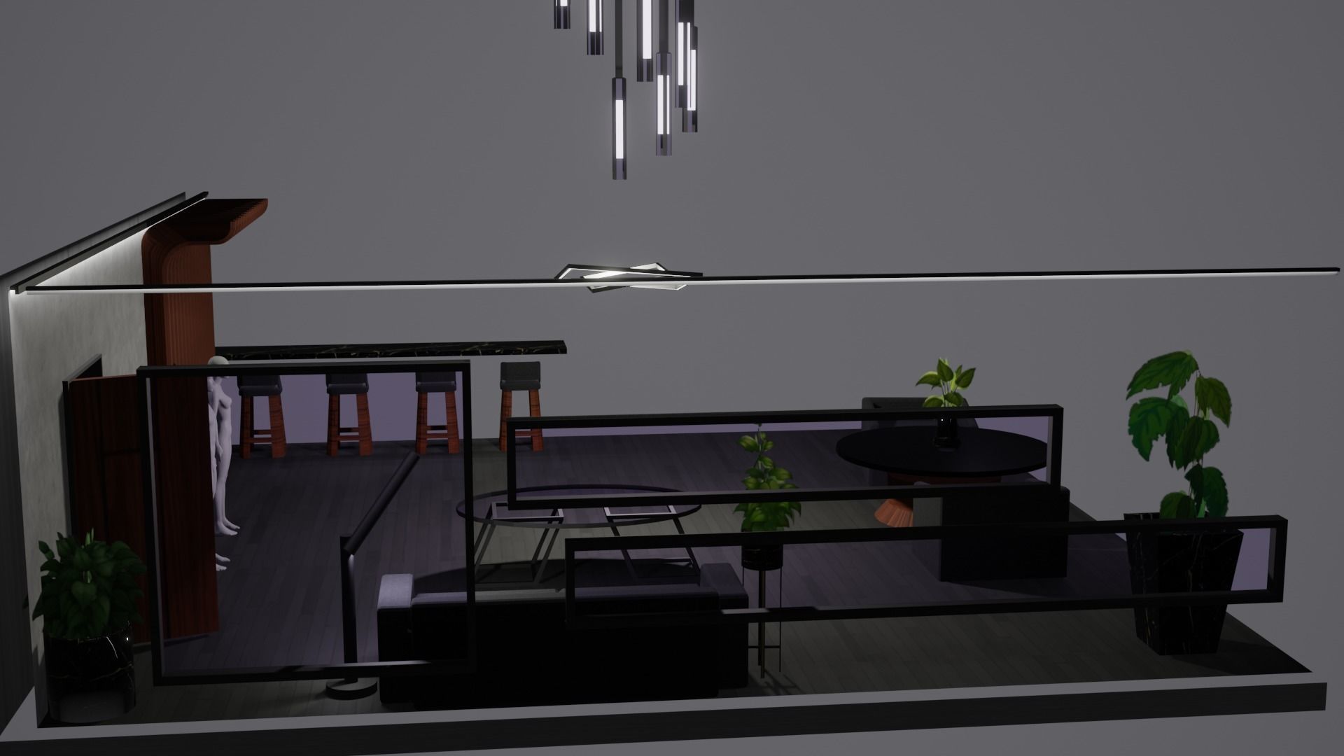 Modern Decor Furnashing Low-poly 3D model_29