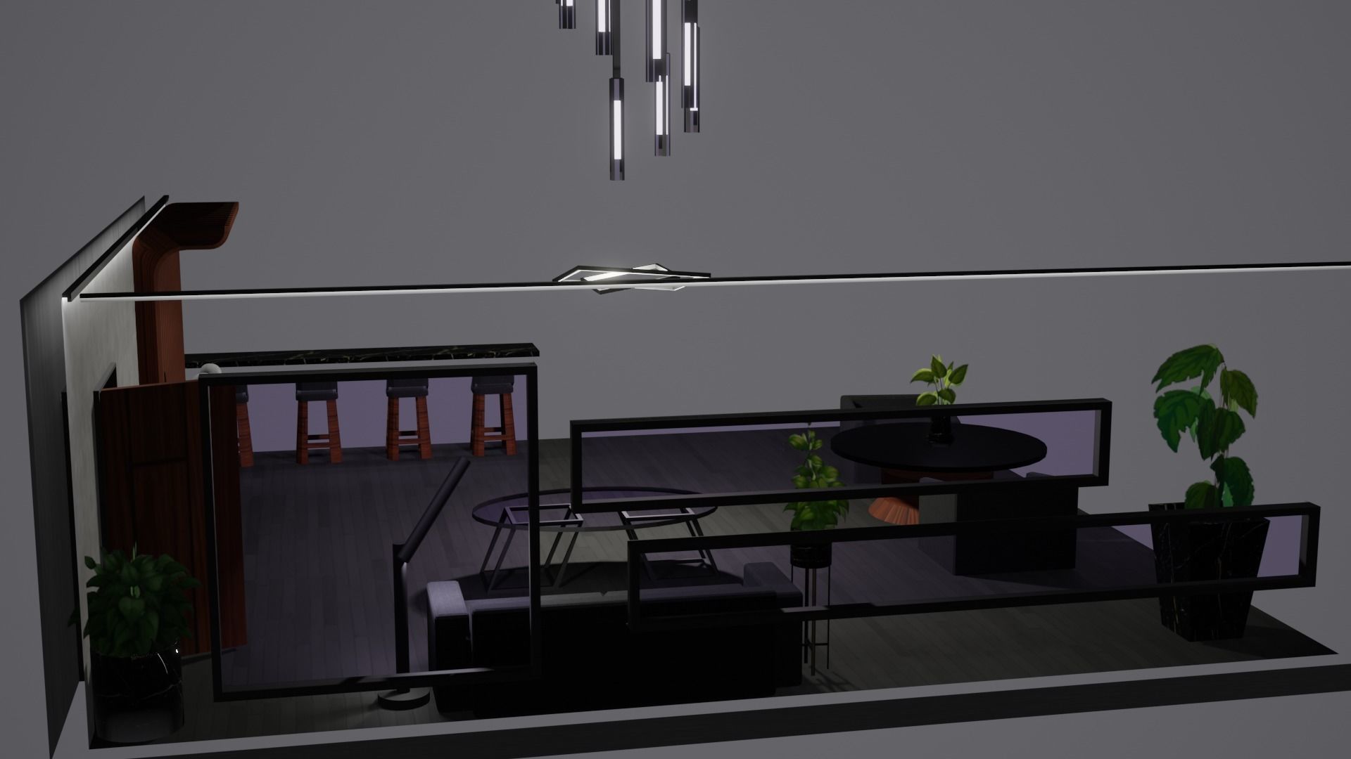 Modern Decor Furnashing Low-poly 3D model_28