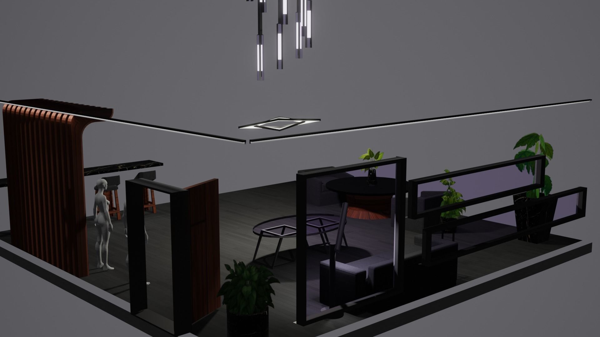 Modern Decor Furnashing Low-poly 3D model_59