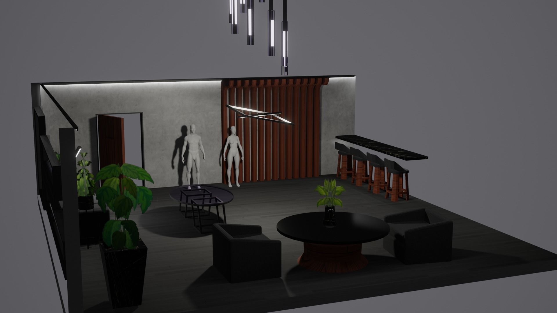 Modern Decor Furnashing Low-poly 3D model_49