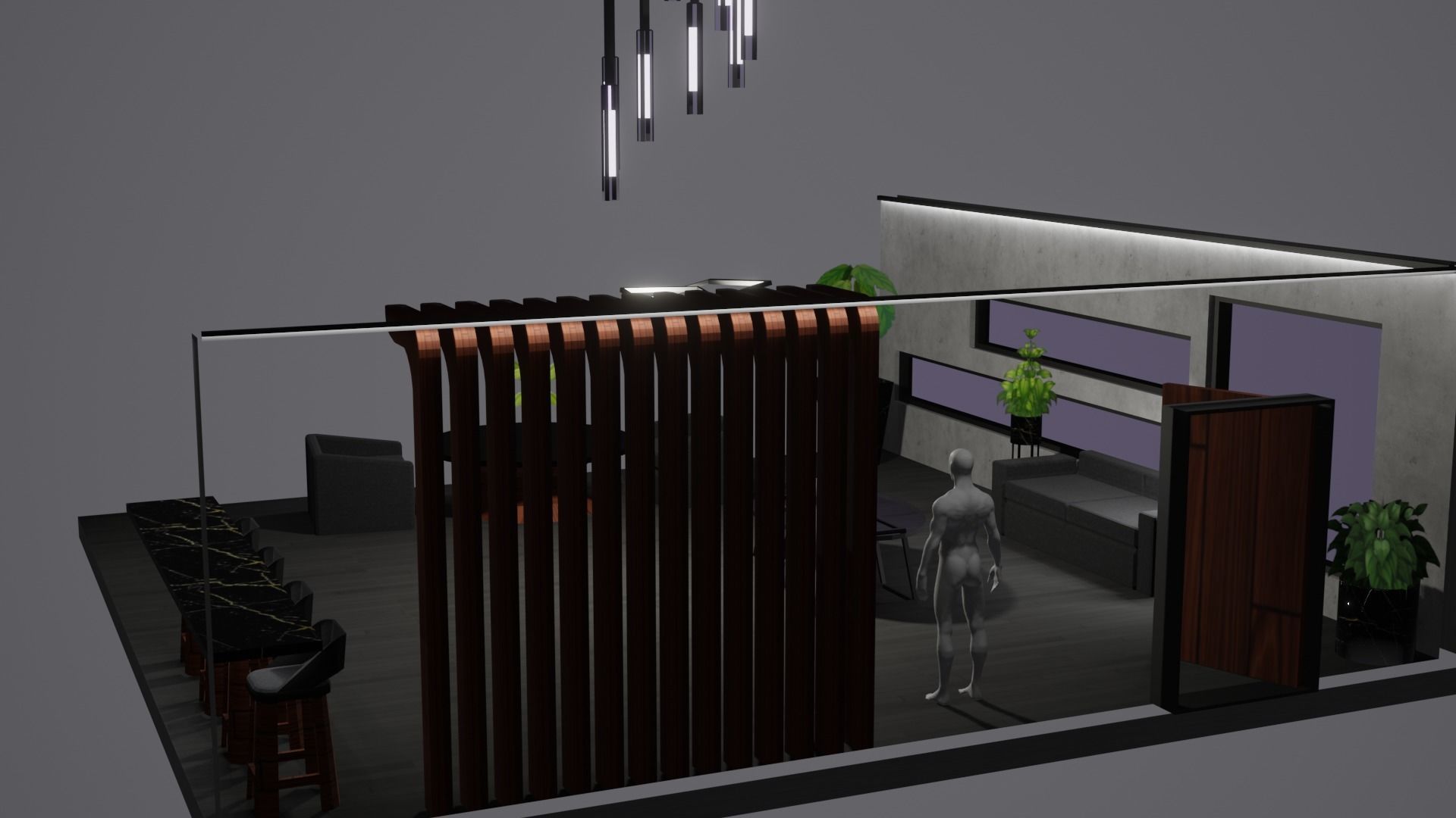 Modern Decor Furnashing Low-poly 3D model_41