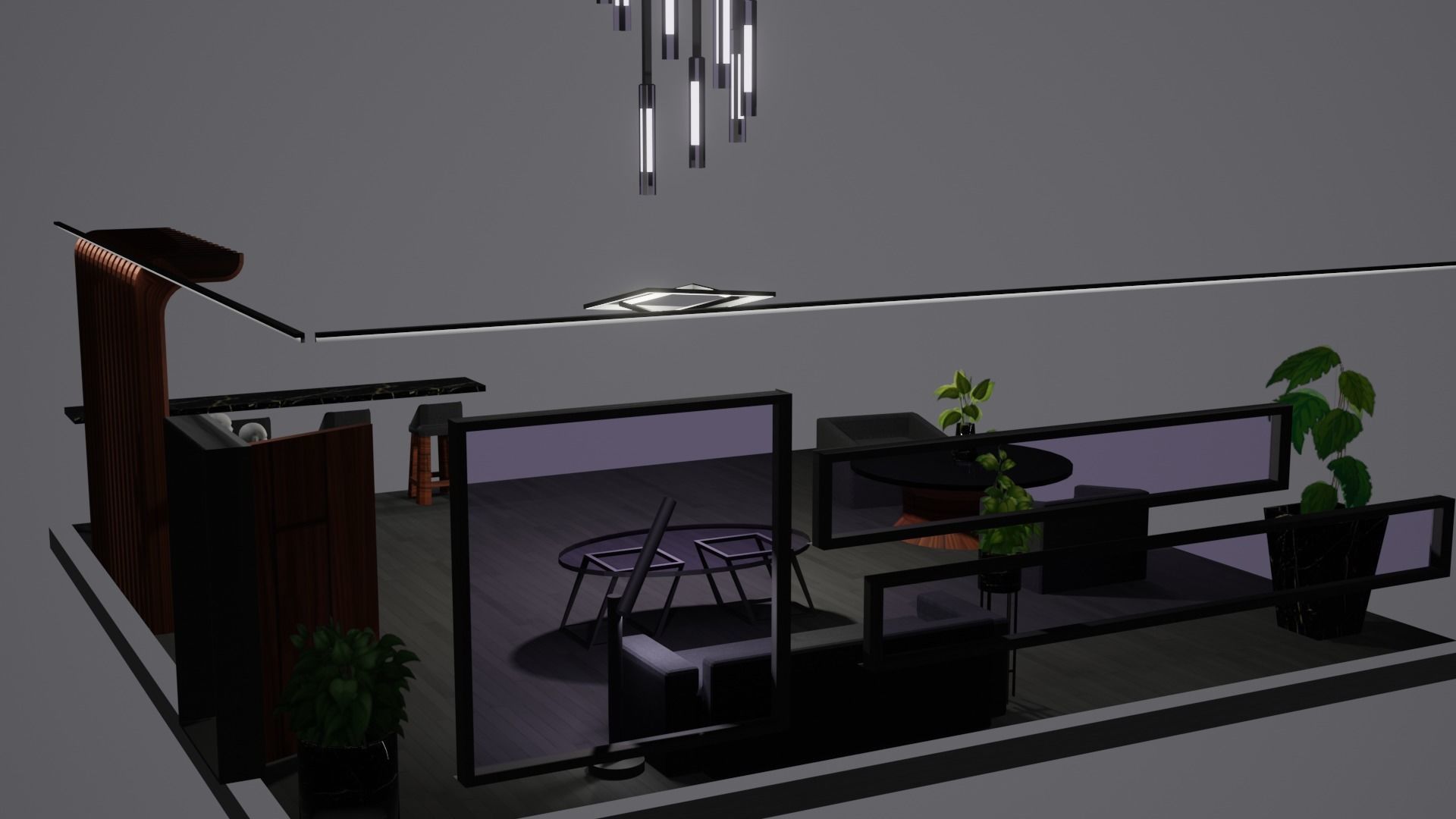 Modern Decor Furnashing Low-poly 3D model_32
