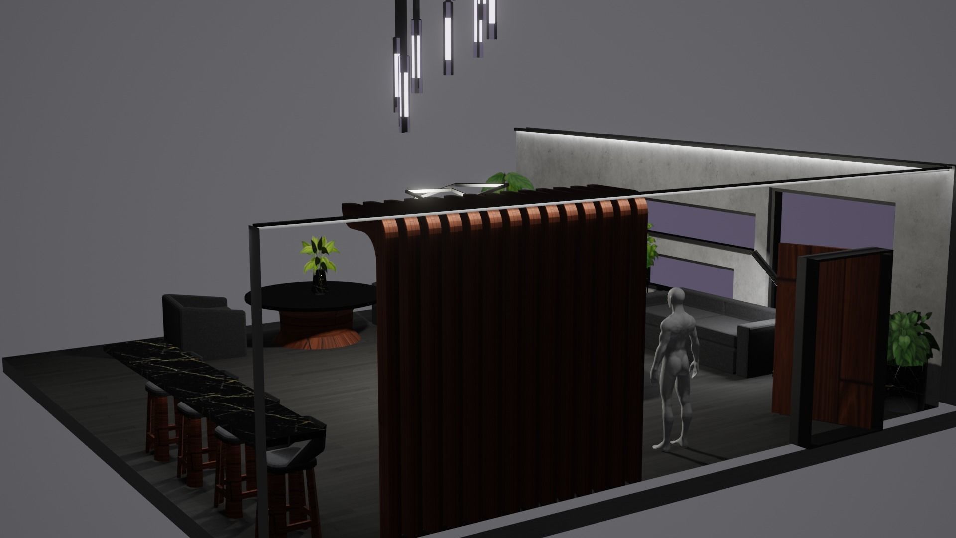 Modern Decor Furnashing Low-poly 3D model_70