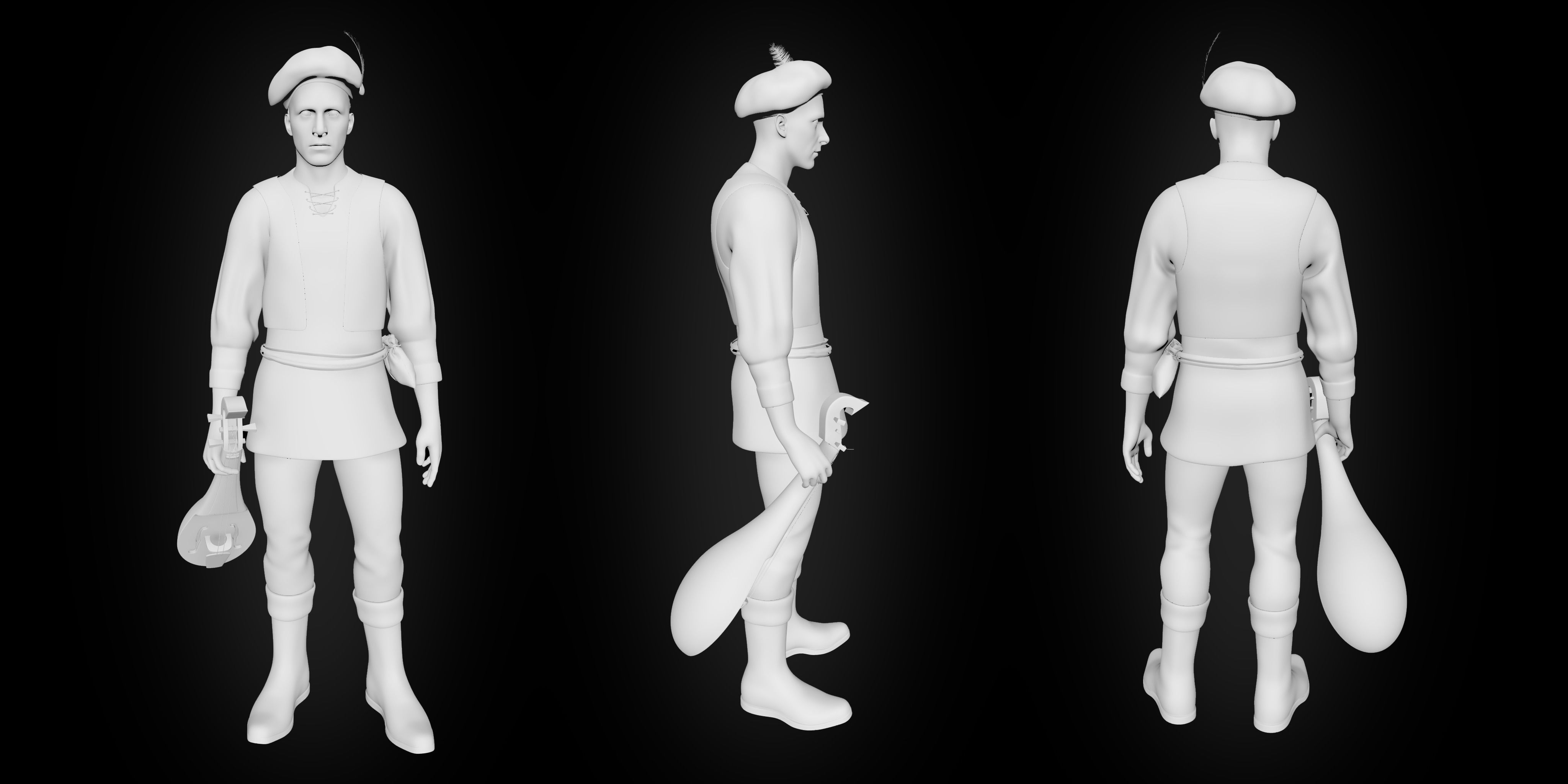 Troubadour 3D model_2
