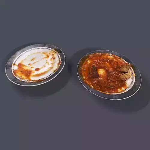 Messy Plates Low-poly 3D model