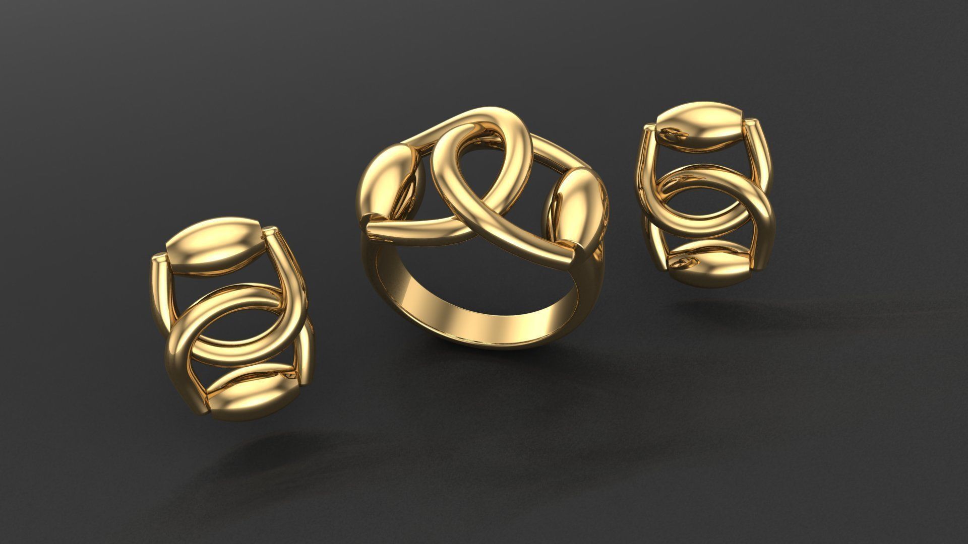 Gucci Collection gold ring 3D print model_2