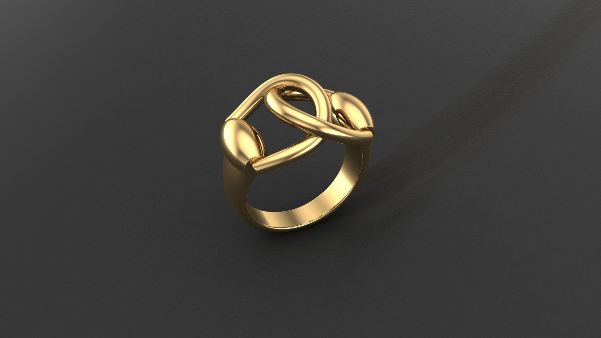 Gucci Collection gold ring 3D print model_3