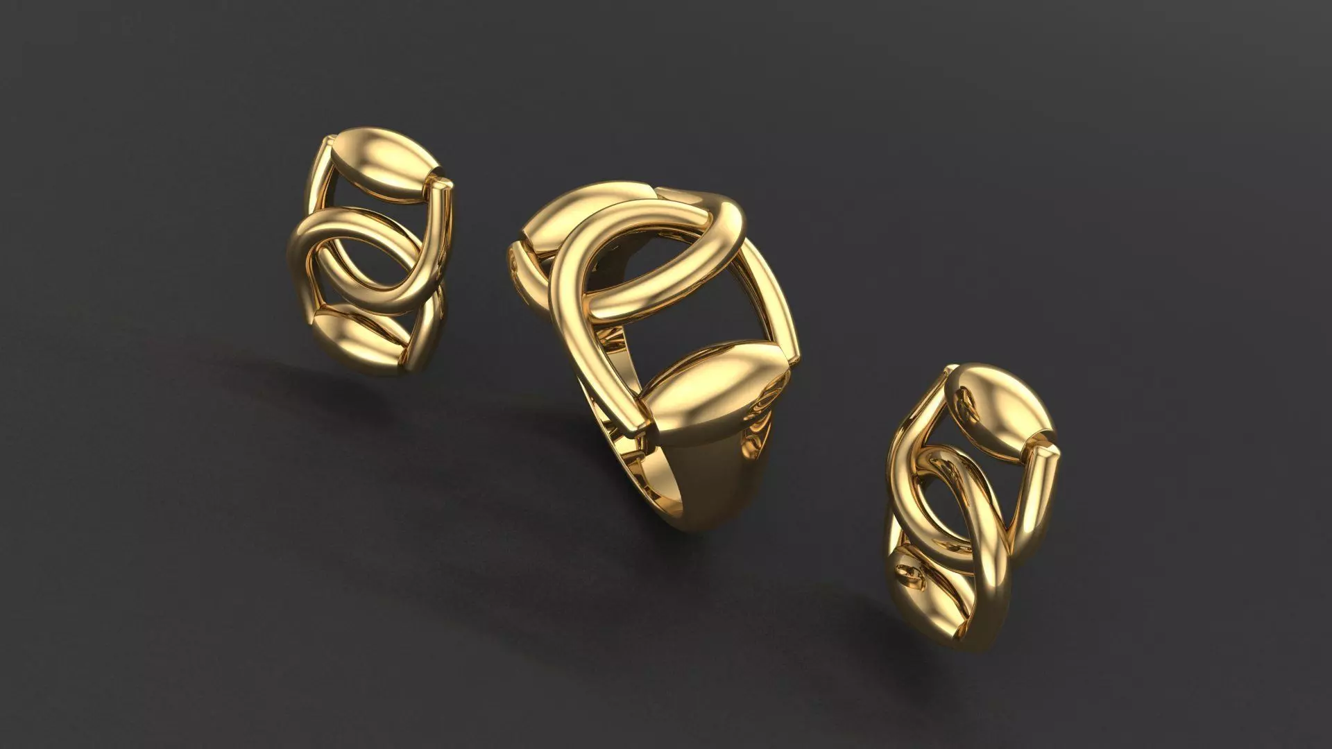 Gucci Collection gold ring 3D print model_0